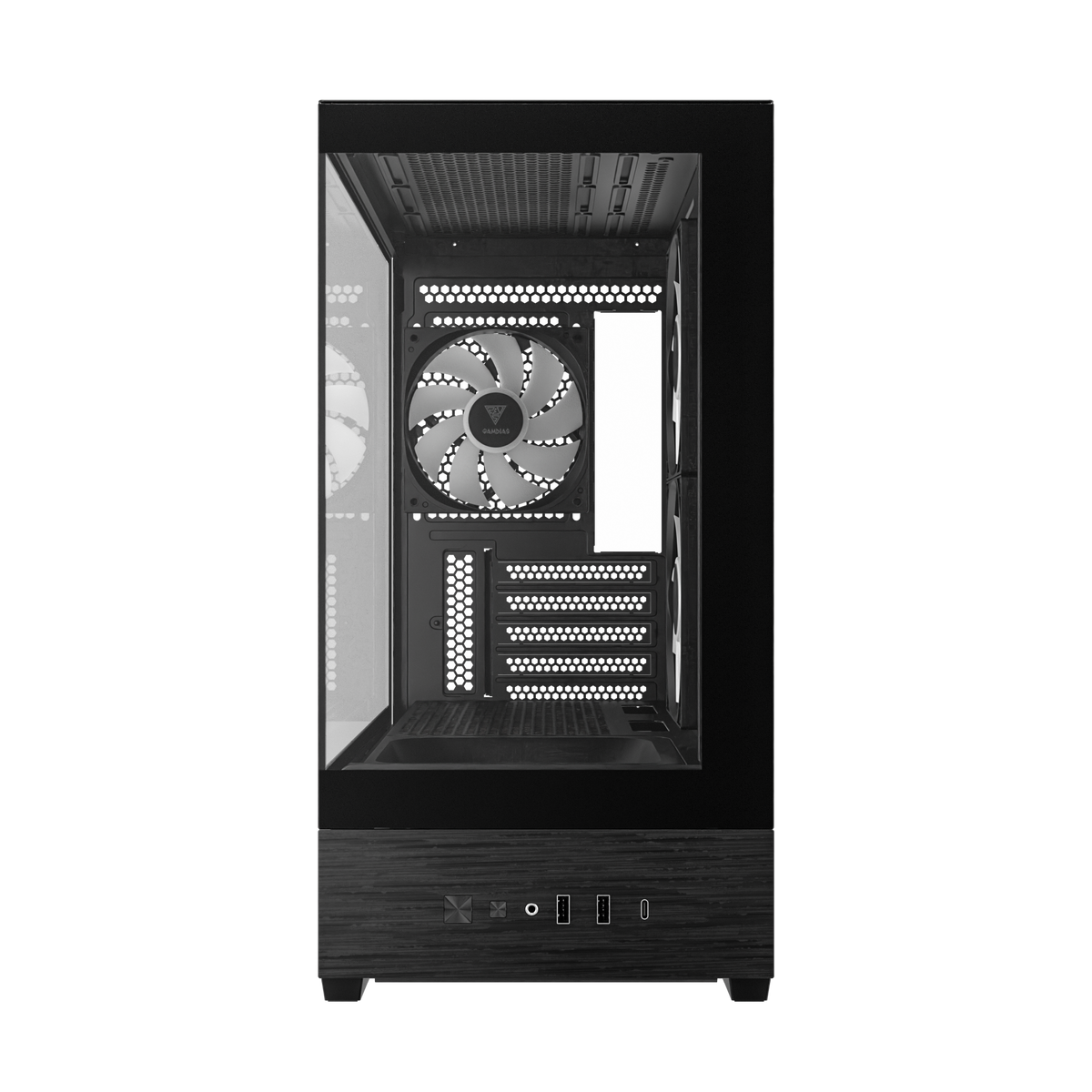 GAMDIAS ATLAS E5M M-ATX PC CASE with 3 ARGB Fans + 1 Non-RGB Fan