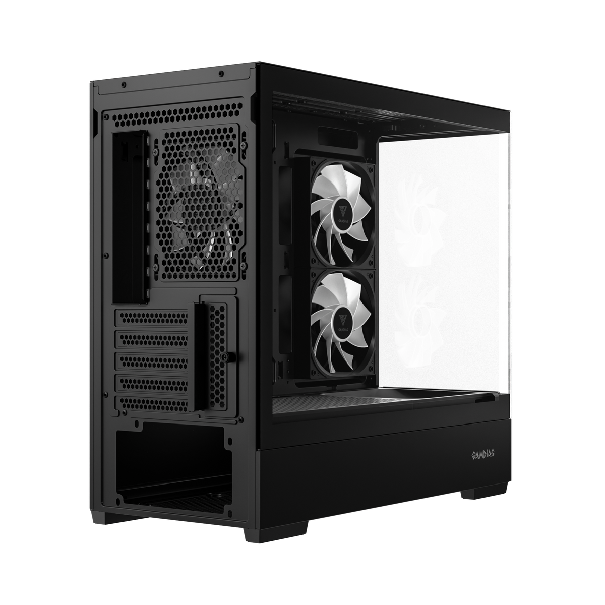GAMDIAS ATLAS E5M M-ATX PC CASE with 3 ARGB Fans + 1 Non-RGB Fan