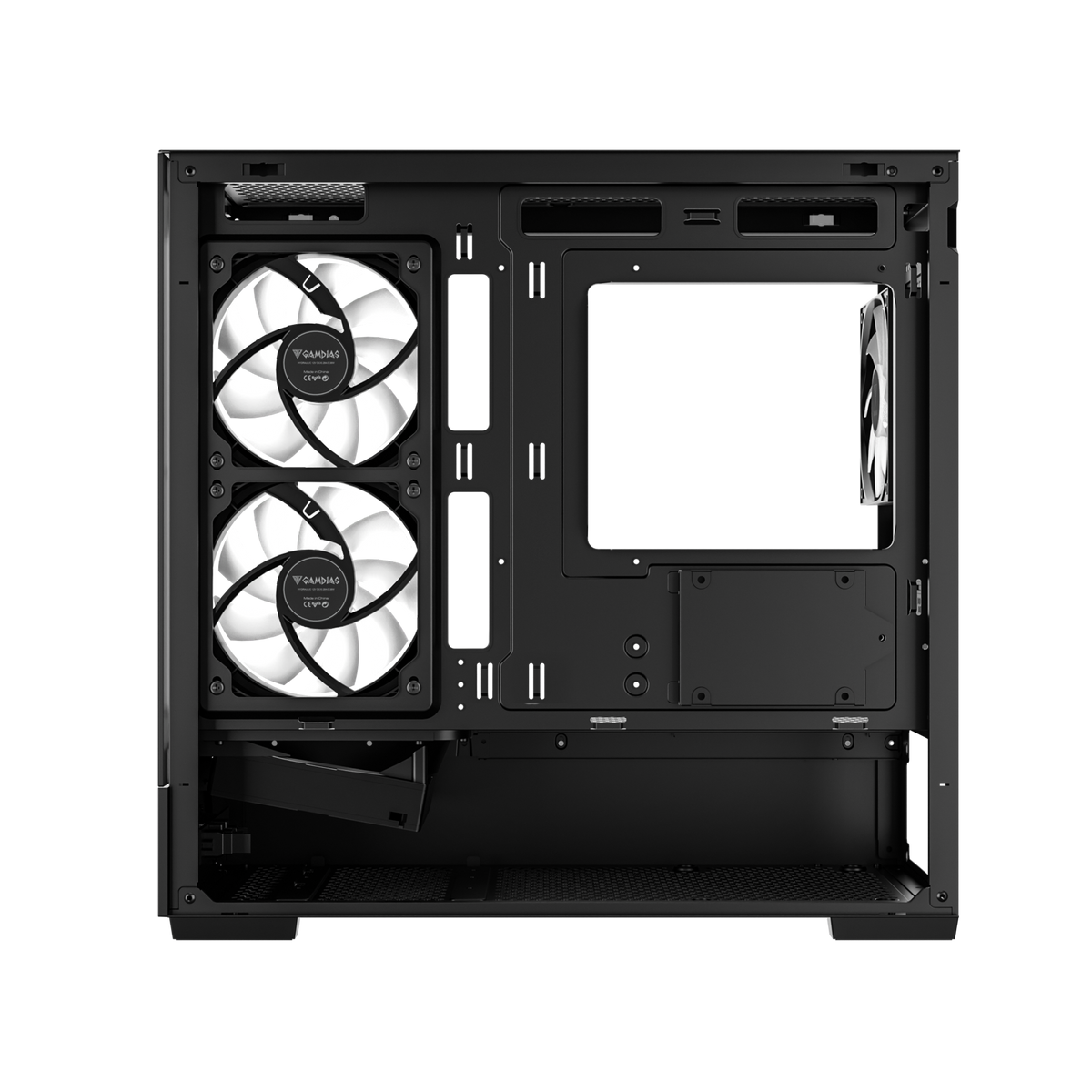 GAMDIAS ATLAS E5M M-ATX PC CASE with 3 ARGB Fans + 1 Non-RGB Fan
