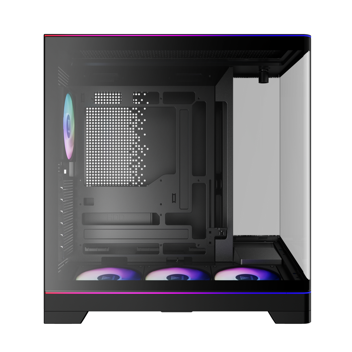 GAMDIAS ATLAS P6 CG ATX Mid-Tower PC CASE Curved Tempered Glass with 4 ARGB Fans