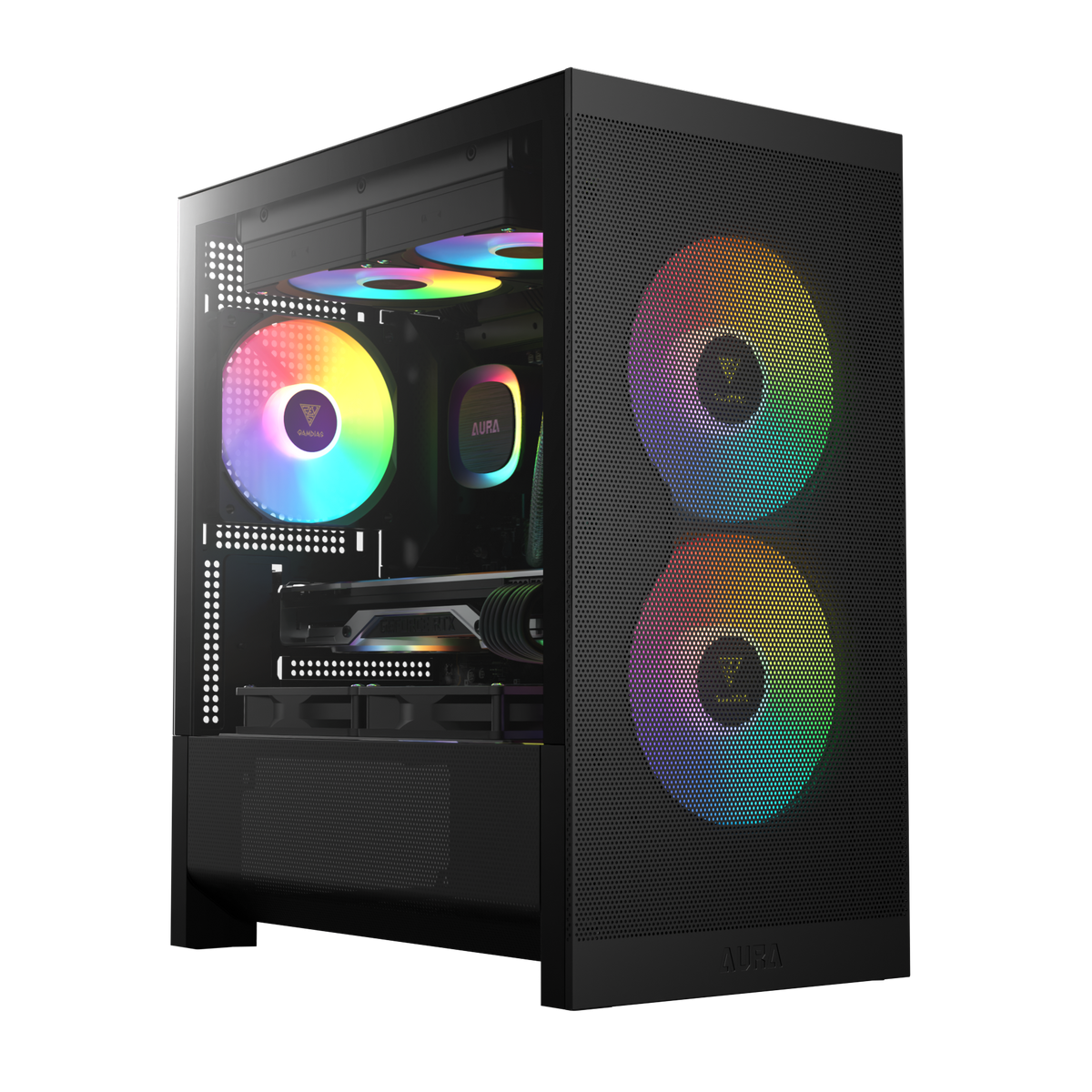 Gamdias AURA GC15M ARGB M-ATX Mesh PC CASE with 3 ARGB Fans