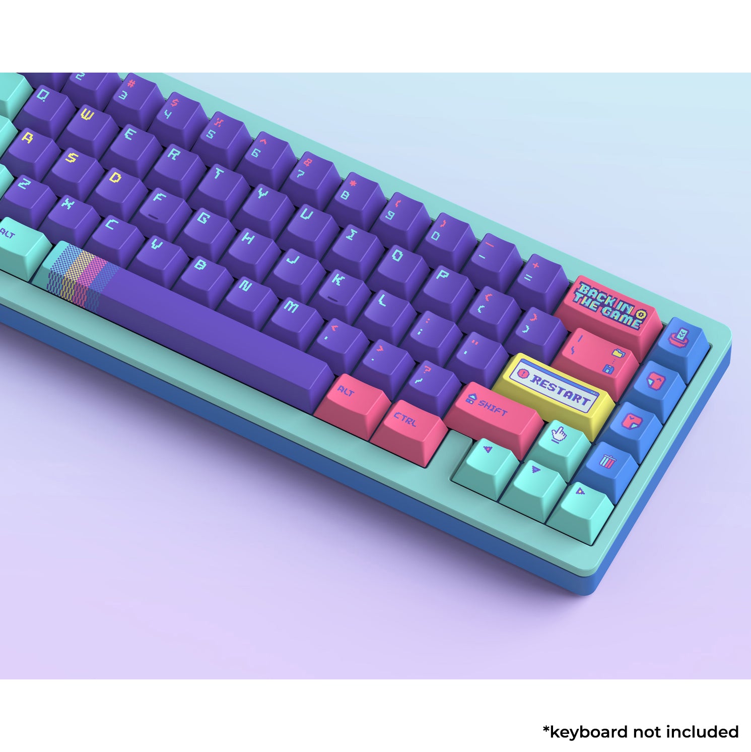 Keytok Cherry Back in Game - Purple Dye-Sub PBT Keycaps 152pcs / Set