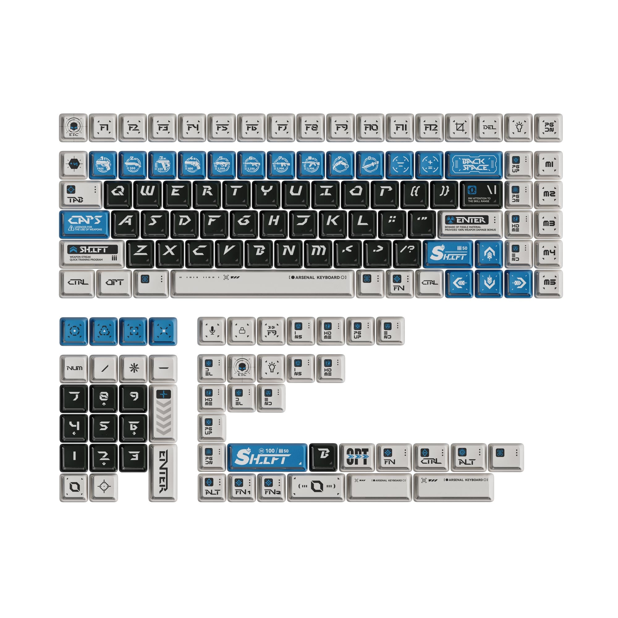 Arsenal - Nuclear Power Shine-through Dye-Sub PBT Keycap Set