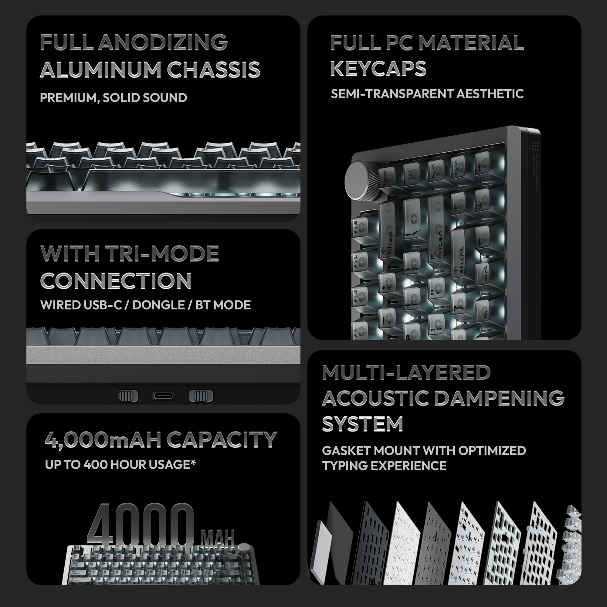 VOICSKY APEX 75 Wireless Anodized Aluminium Chassis Mechanical Keyboard