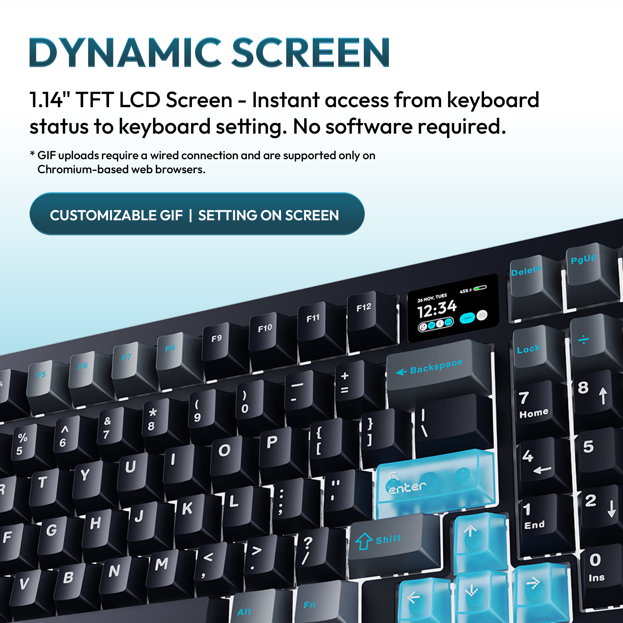 VOICSKY ECHO 96 Wireless Mechanical Keyboard With Dynamic Screen
