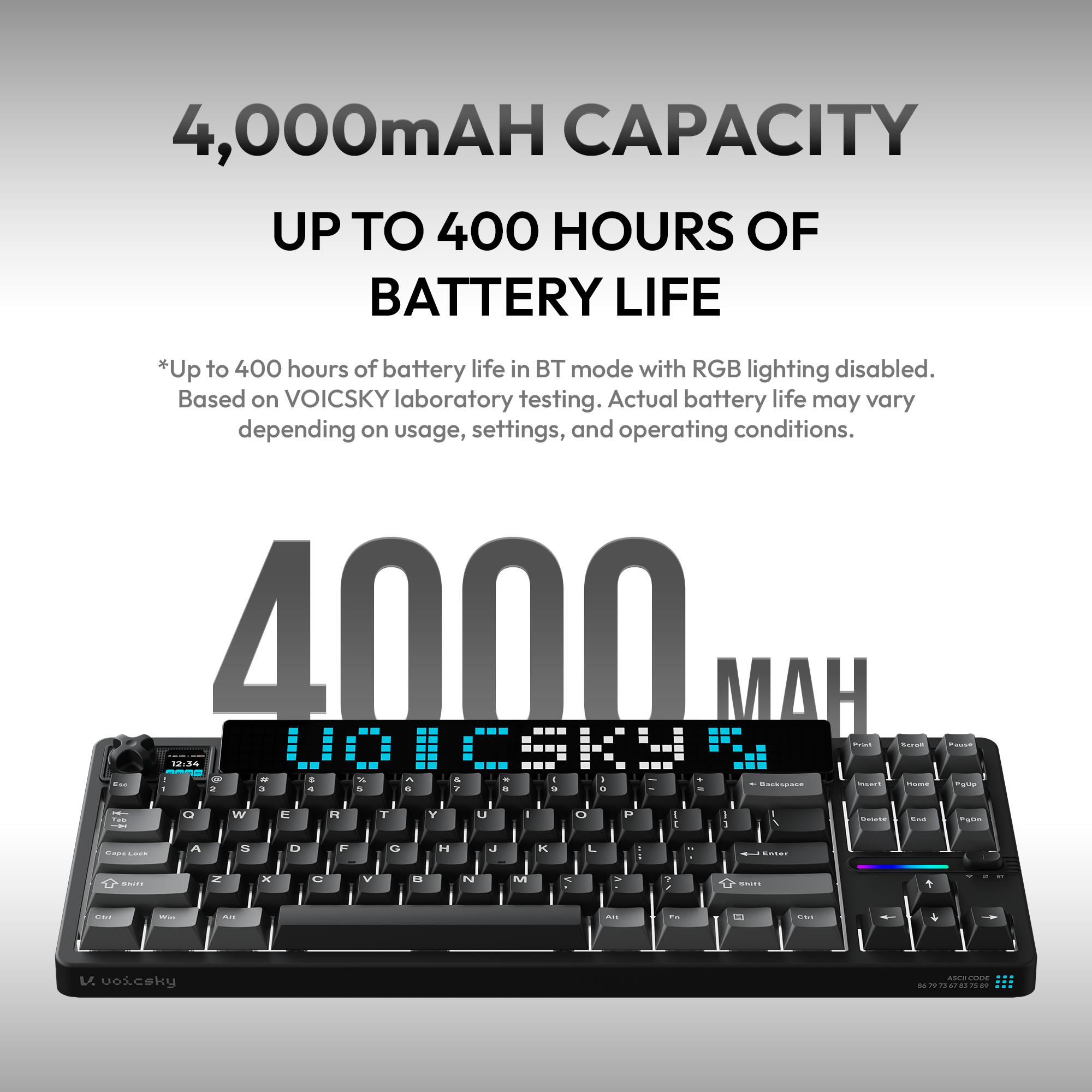 VOICSKY ATMOS 87 Wireless Mechanical Keyboard with Custom Pixel Dynamic Screen