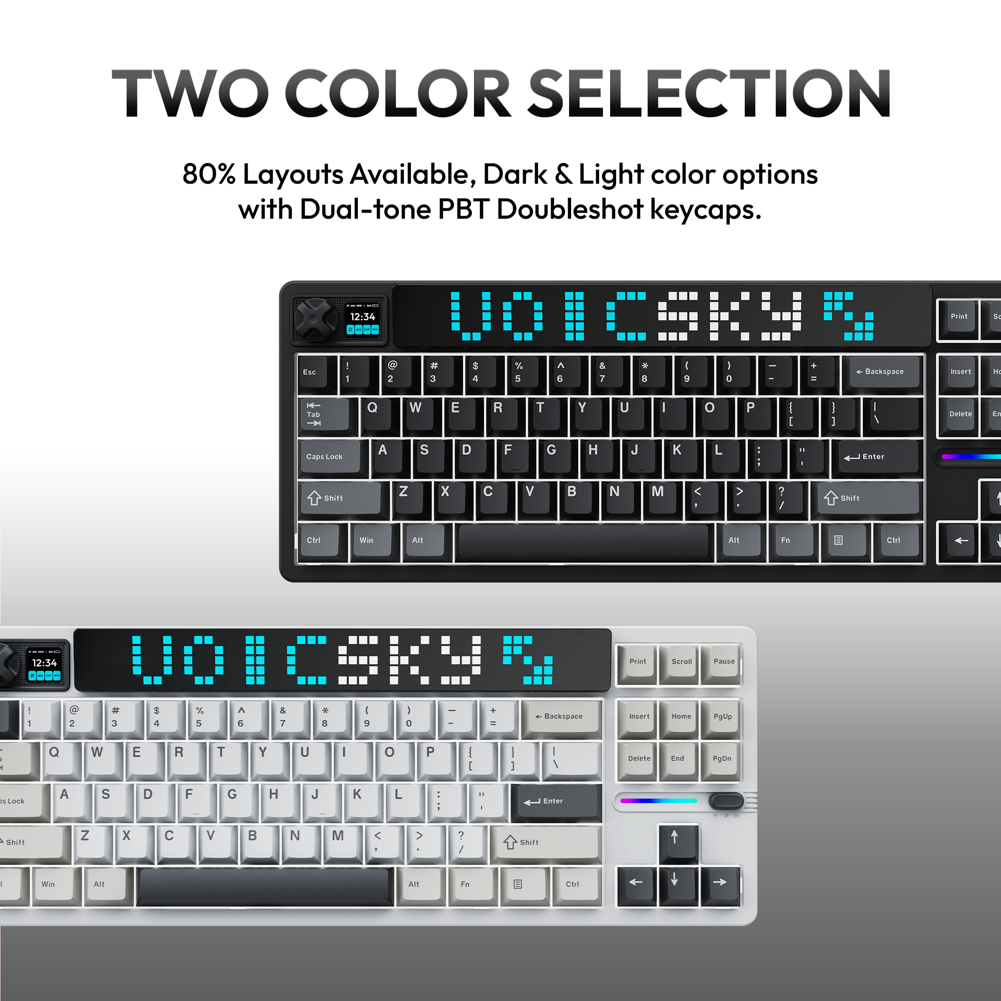 VOICSKY ATMOS 87 Wireless Mechanical Keyboard with Custom Pixel Dynamic Screen