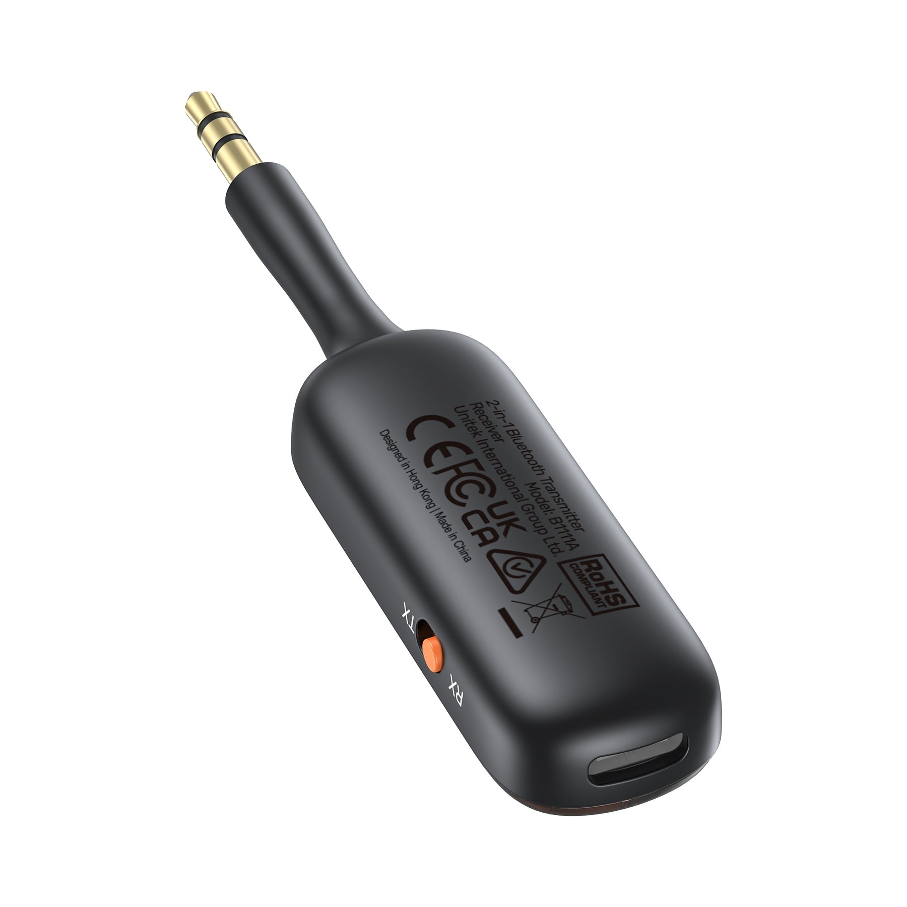 Unitek 2-in-1 Bluetooth 5.3 Transmitter TX/RX Wireless Receiver, Low Latency, 3.5mm Audio Connector, 10m transmission