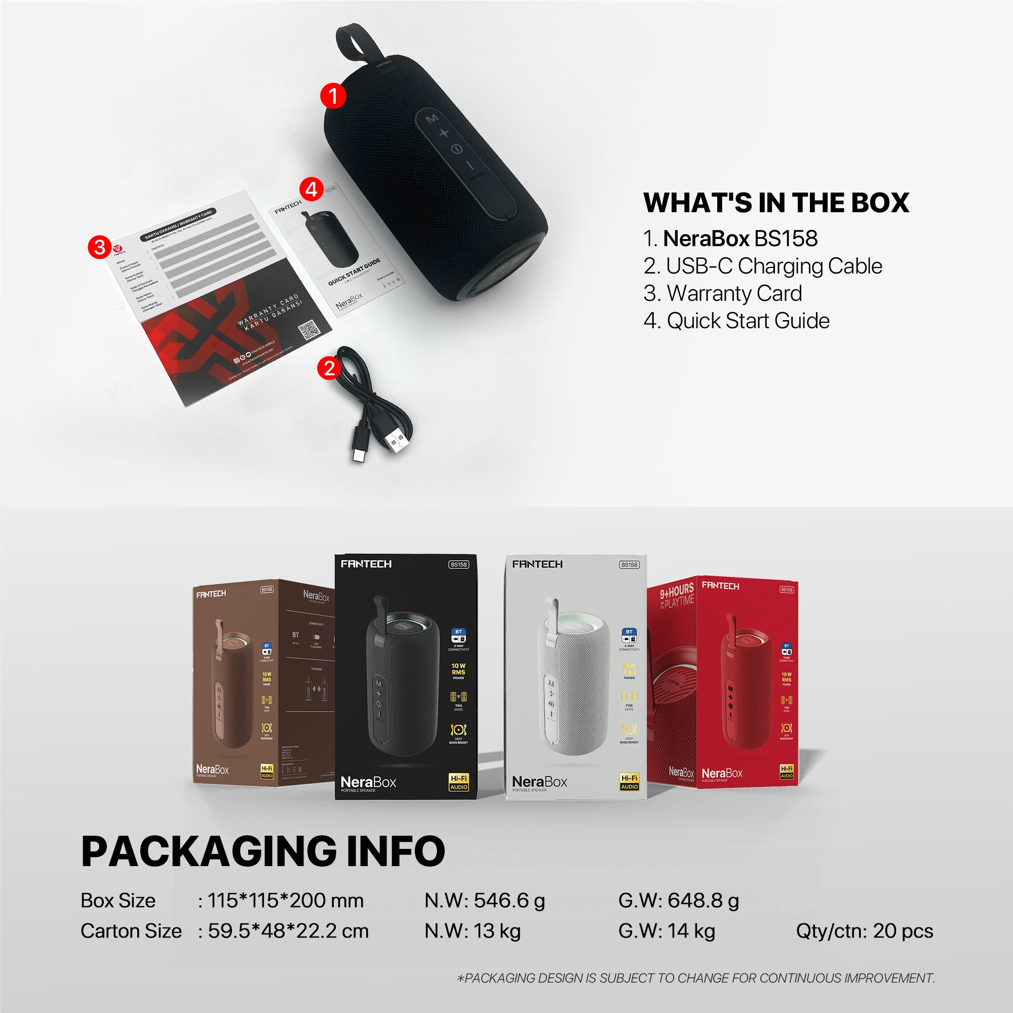 Fantech NeraBox Portable Deep bass Wireless Speaker