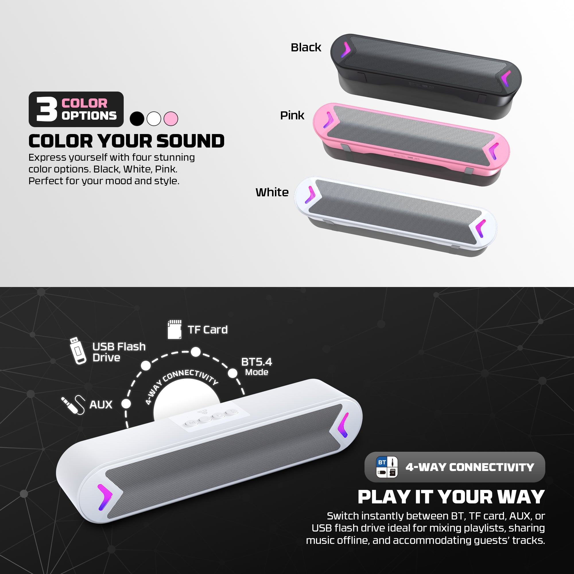 Fantech GROOVE BAR Portable RGB Wireless Gaming Speaker