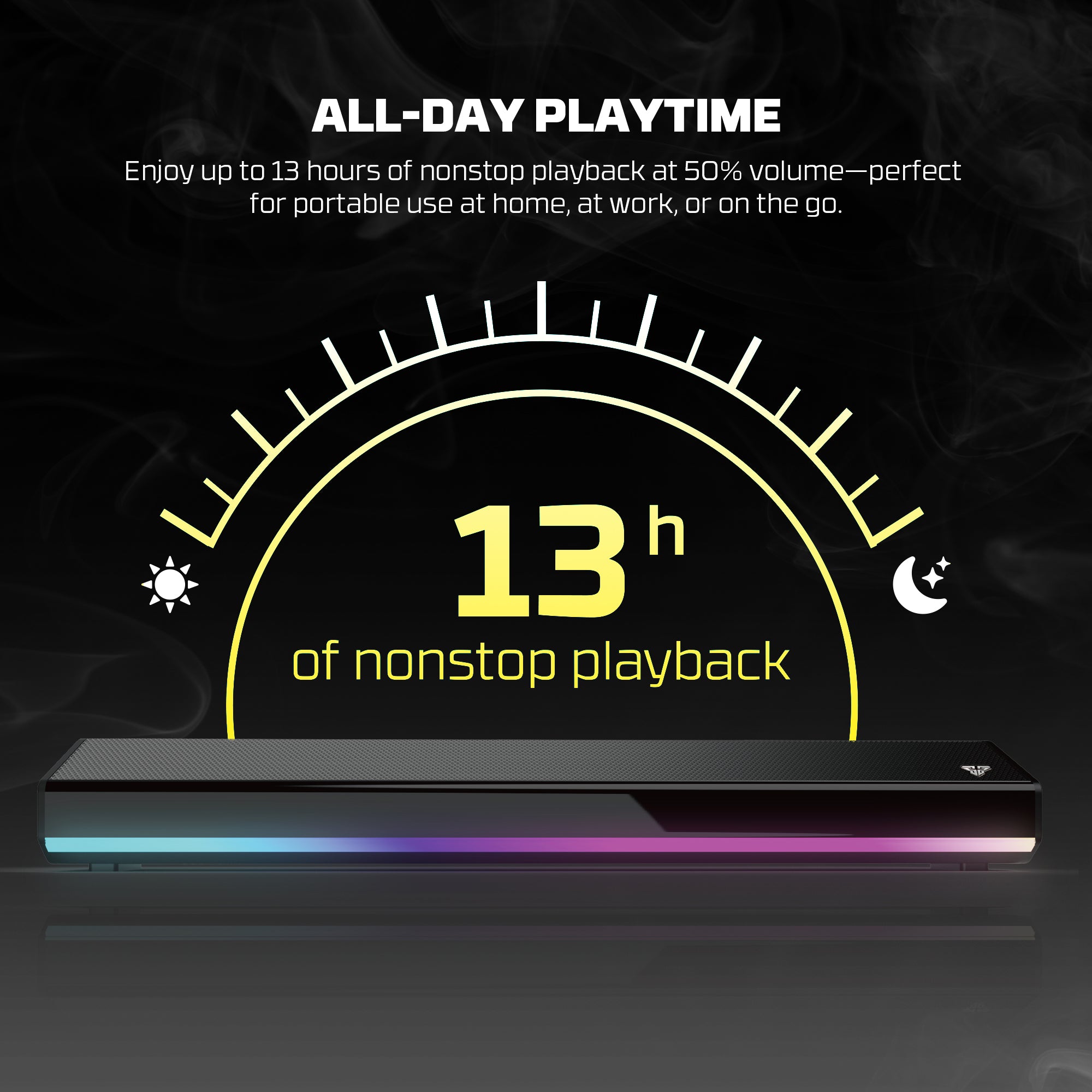 Fantech GROOVE BAR PRO Built in Microphone Portable RGB Wireless Gaming Speaker