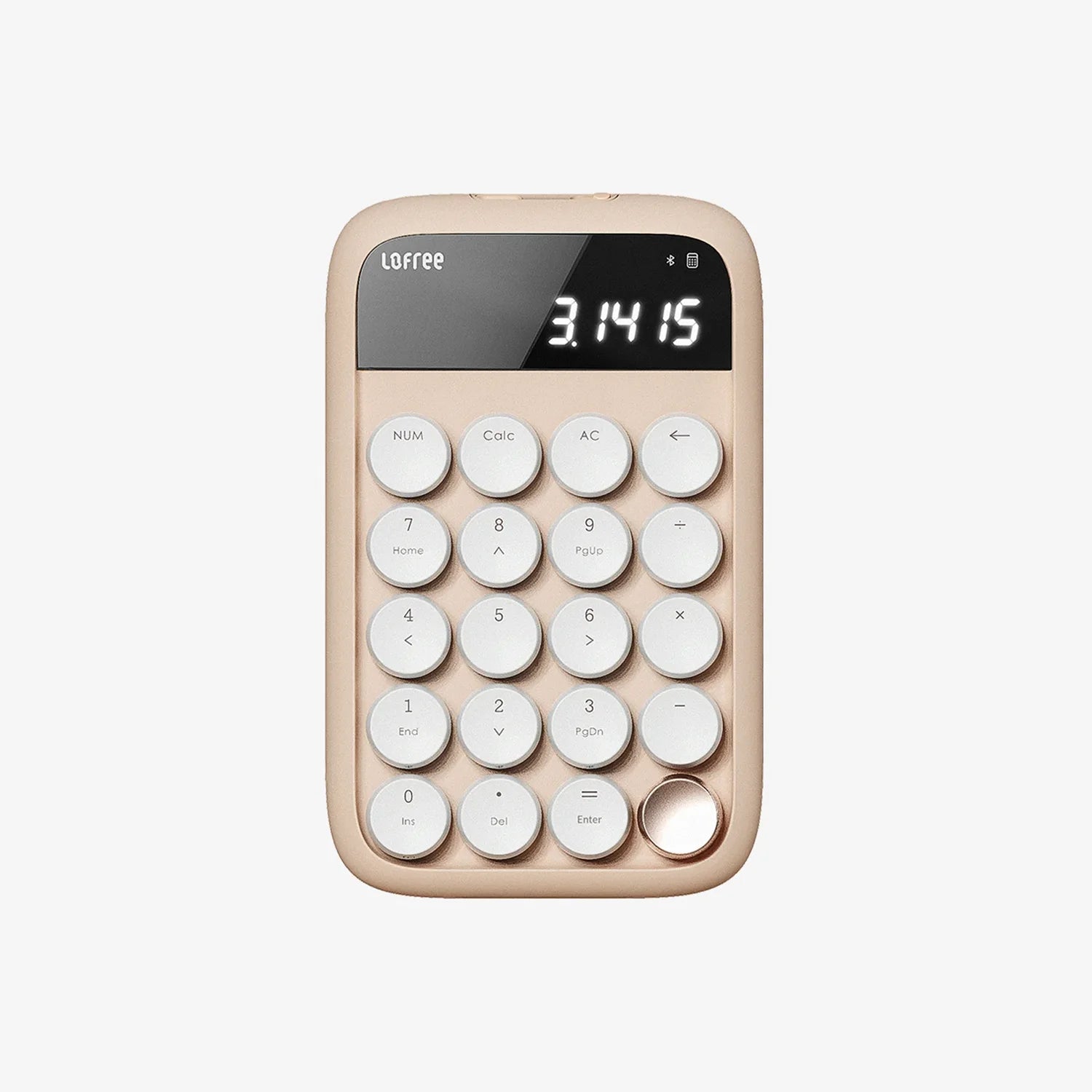 Lofree Bluetooth Dual-Mode Number Pad & Calculator (Blue Switch) - Milk Tea