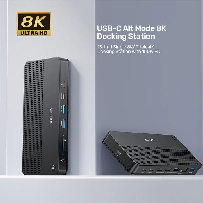 Unitek USB-C Single 8K/ Triple 4K Docking Station with 100W PD