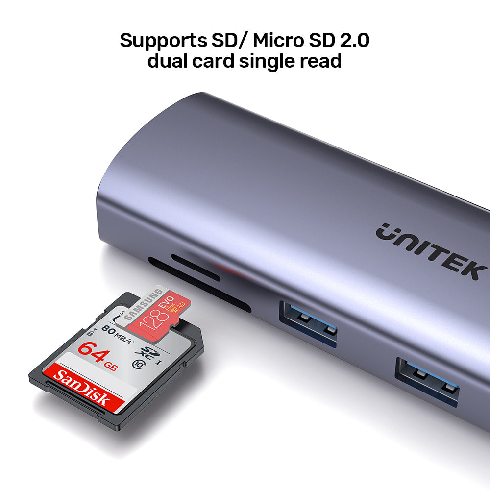 Unitek 9-in-1 USB-C Hub, Dual Display Multi-Port Hub with 100W PD, Gigabit Ethernet and Card Reader