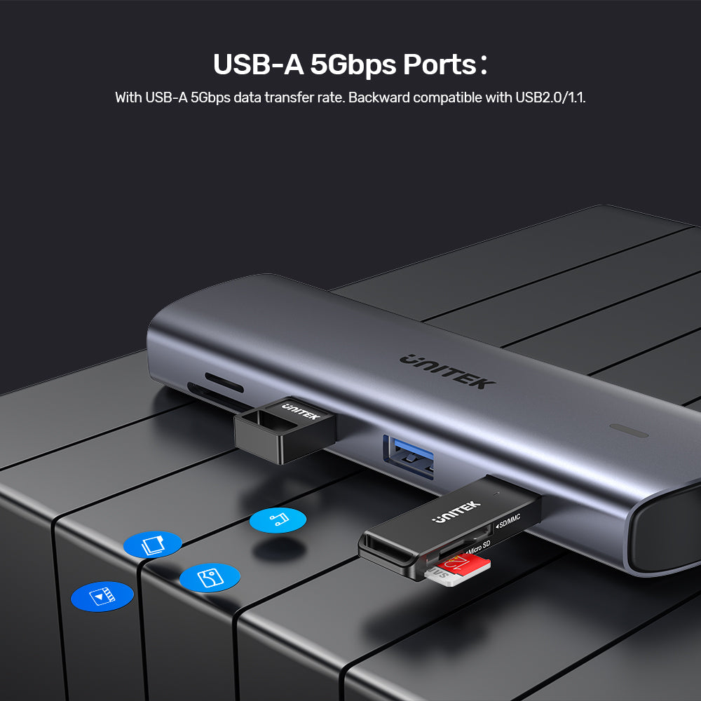 Unitek 9-in-1 USB-C Hub, Dual Display Multi-Port Hub with 100W PD, Gigabit Ethernet and Card Reader