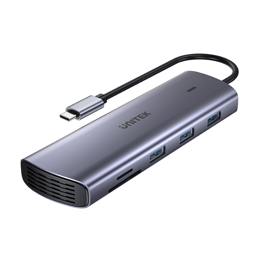 Unitek 9-in-1 USB-C Hub, Dual Display Multi-Port Hub with 100W PD, Gigabit Ethernet and Card Reader