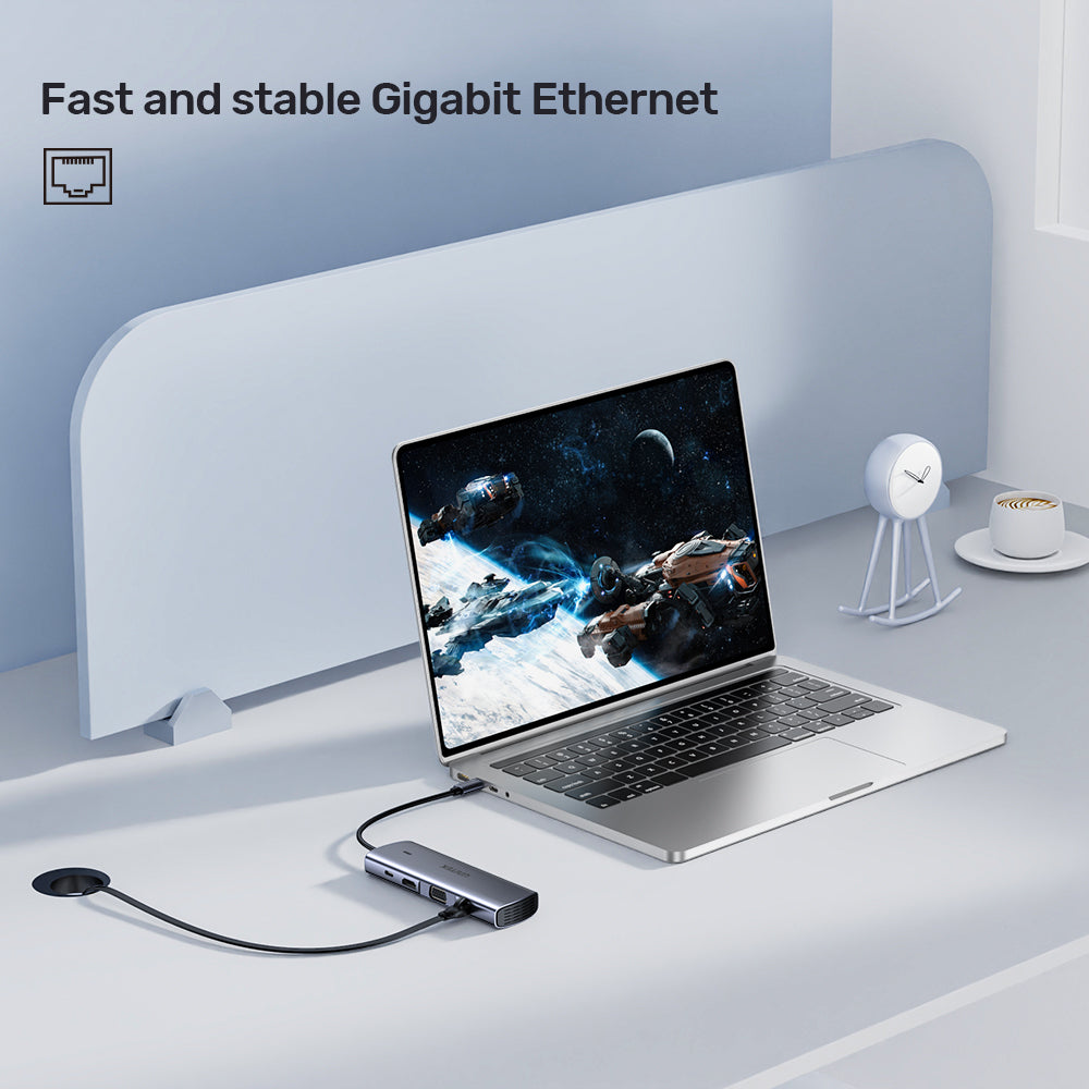 Unitek 9-in-1 USB-C Hub, Dual Display Multi-Port Hub with 100W PD, Gigabit Ethernet and Card Reader