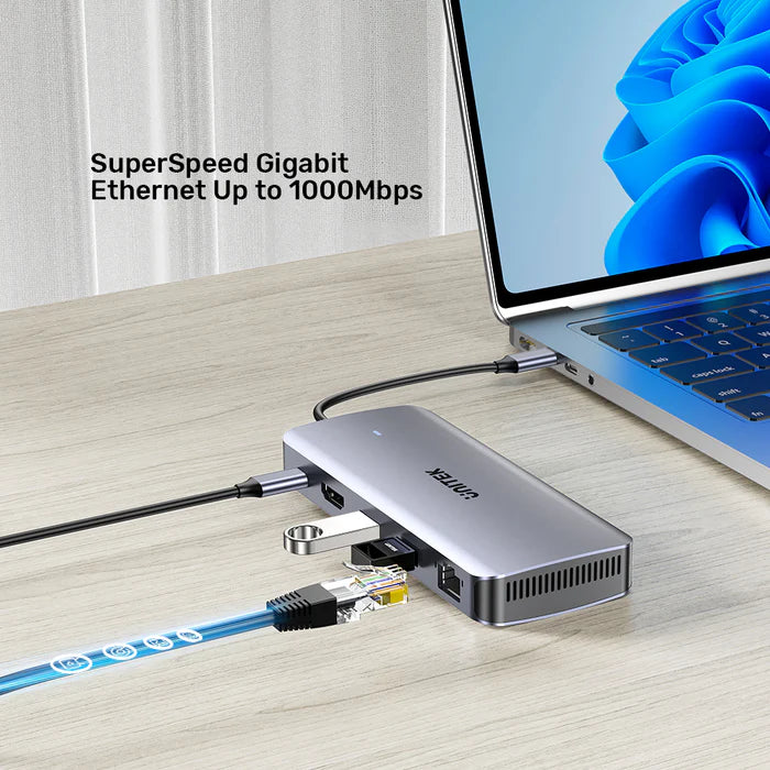 Unitek 6-in-1 USB-C Hub Laptop Docking Statioin with M.2 SSD Enclosure PD 100W