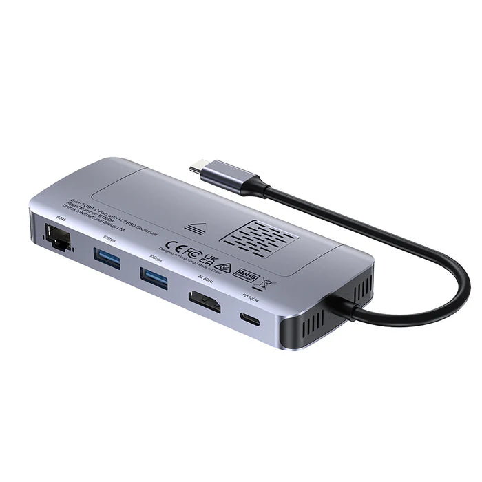 Unitek 6-in-1 USB-C Hub Laptop Docking Statioin with M.2 SSD Enclosure PD 100W