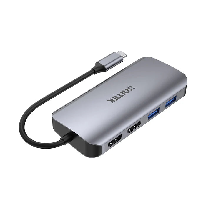 Unitek 8-in-1 USB-C Hub Dual HDMI Laptop Docking Station PD 100W