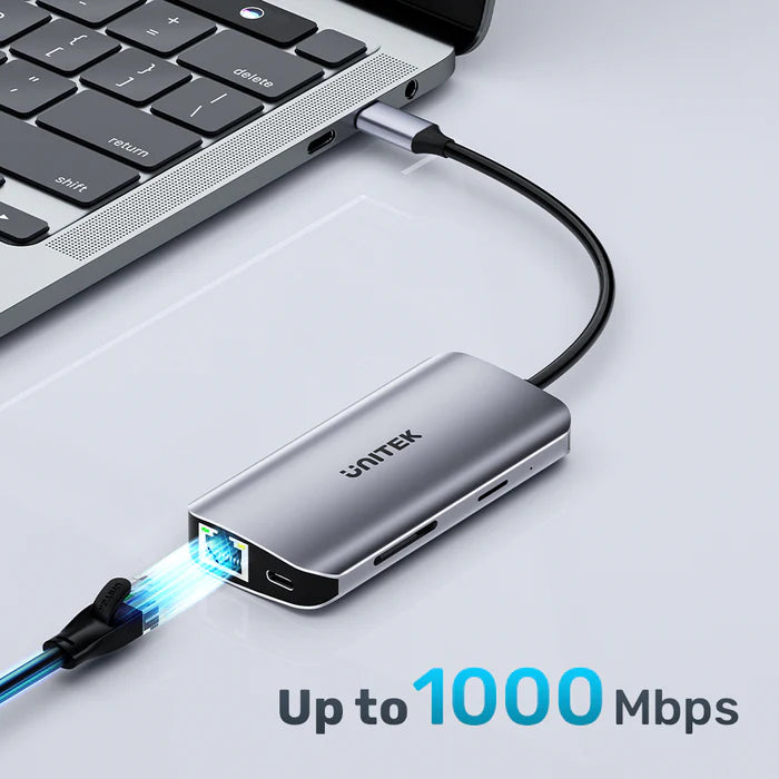 Unitek 8-in-1 USB-C Hub Dual HDMI Laptop Docking Station PD 100W