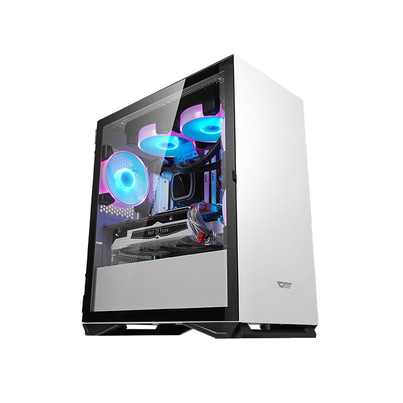 DarkFlash DLM22 Gaming PC Case Tempered Glass Micro-ATX Tower without fan