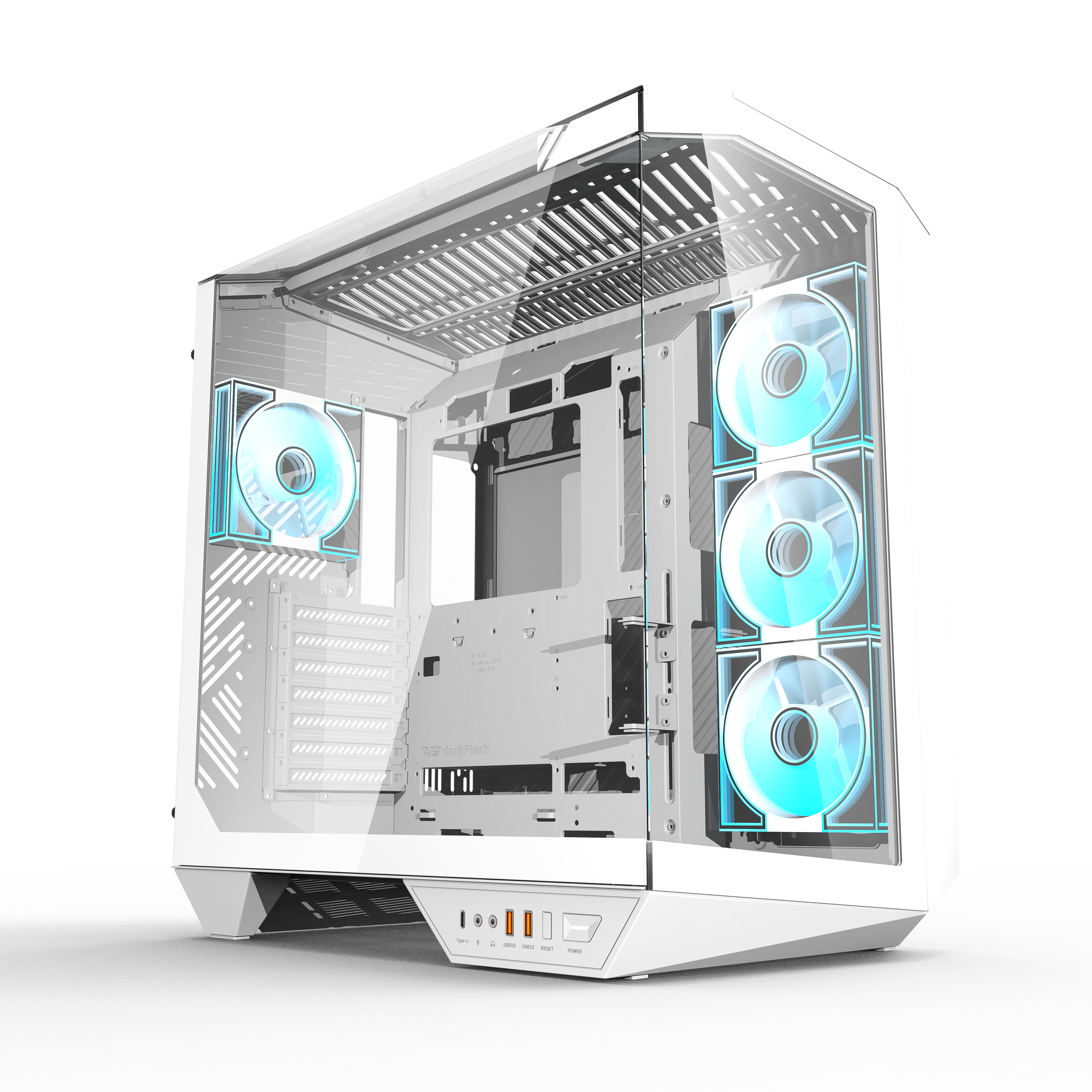 DarkFlash DY470-HQ3 ATX Gaming PC Case with 4x ARGB Fans