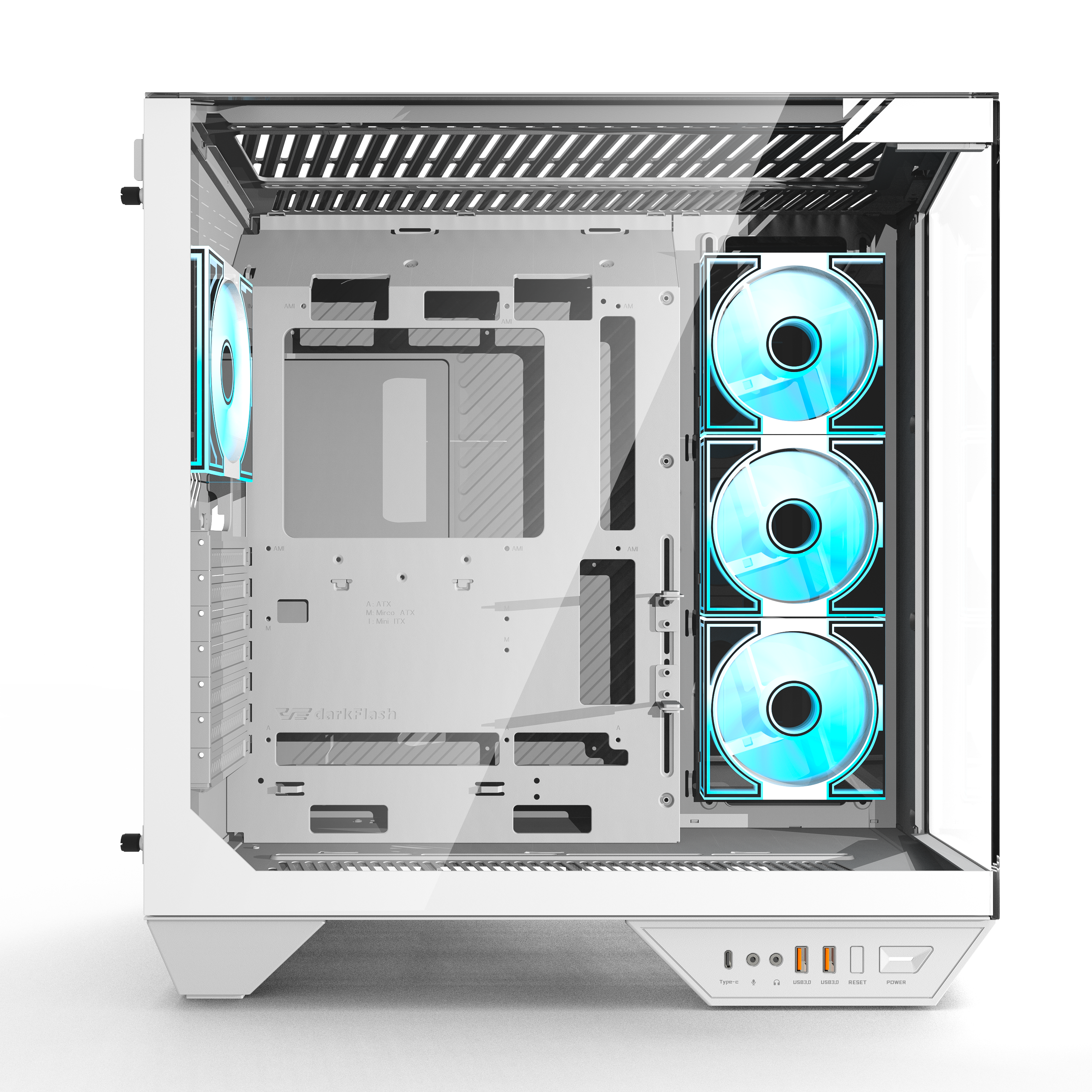 DarkFlash DY470-HQ3 ATX Gaming PC Case with 4x ARGB Fans