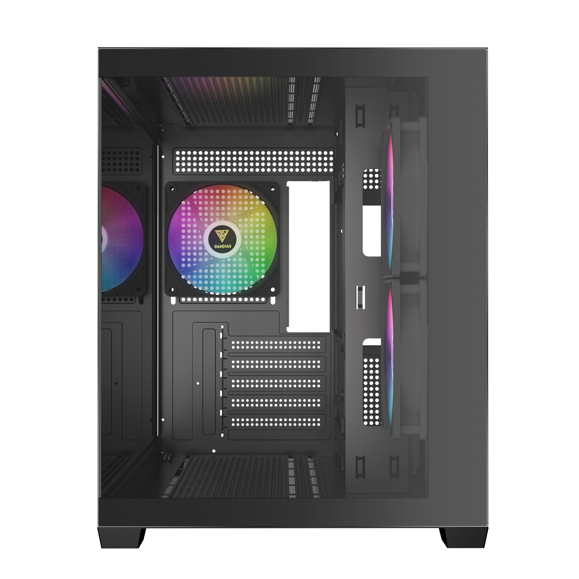 Gamdias AURA GC10M V2 M-ATX PC CASE Tempered Glass Side Panel with 3 ARGB Fans