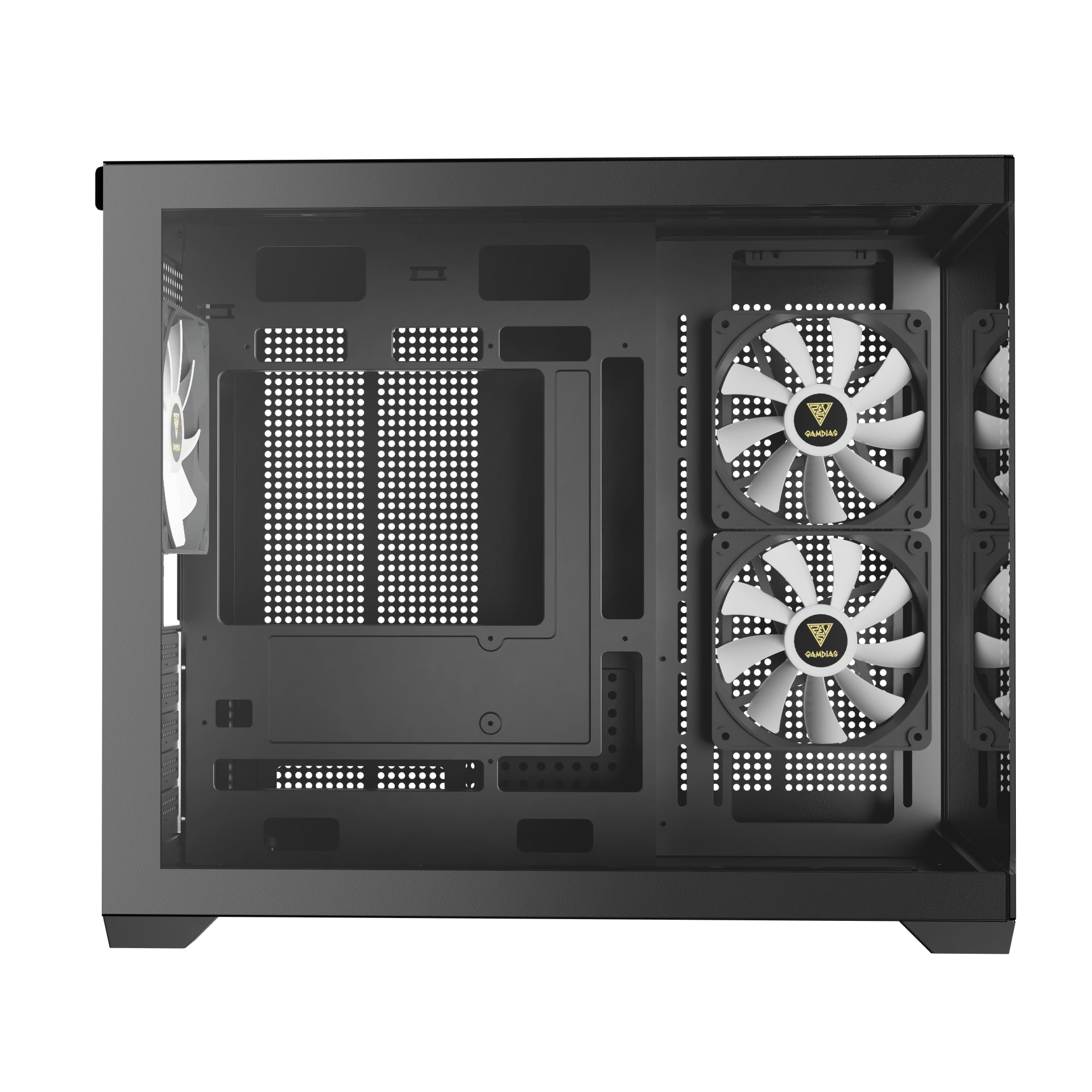 Gamdias AURA GC10M V2 M-ATX PC CASE Tempered Glass Side Panel with 3 ARGB Fans