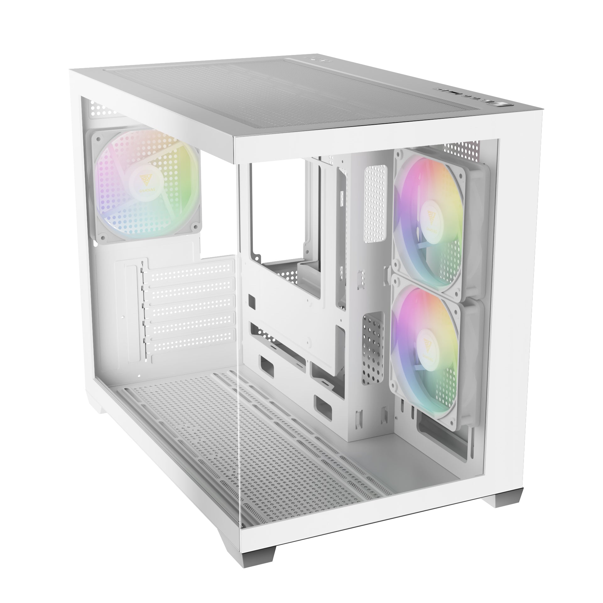 Gamdias AURA GC10M V2 M-ATX PC CASE Tempered Glass Side Panel with 3 ARGB Fans