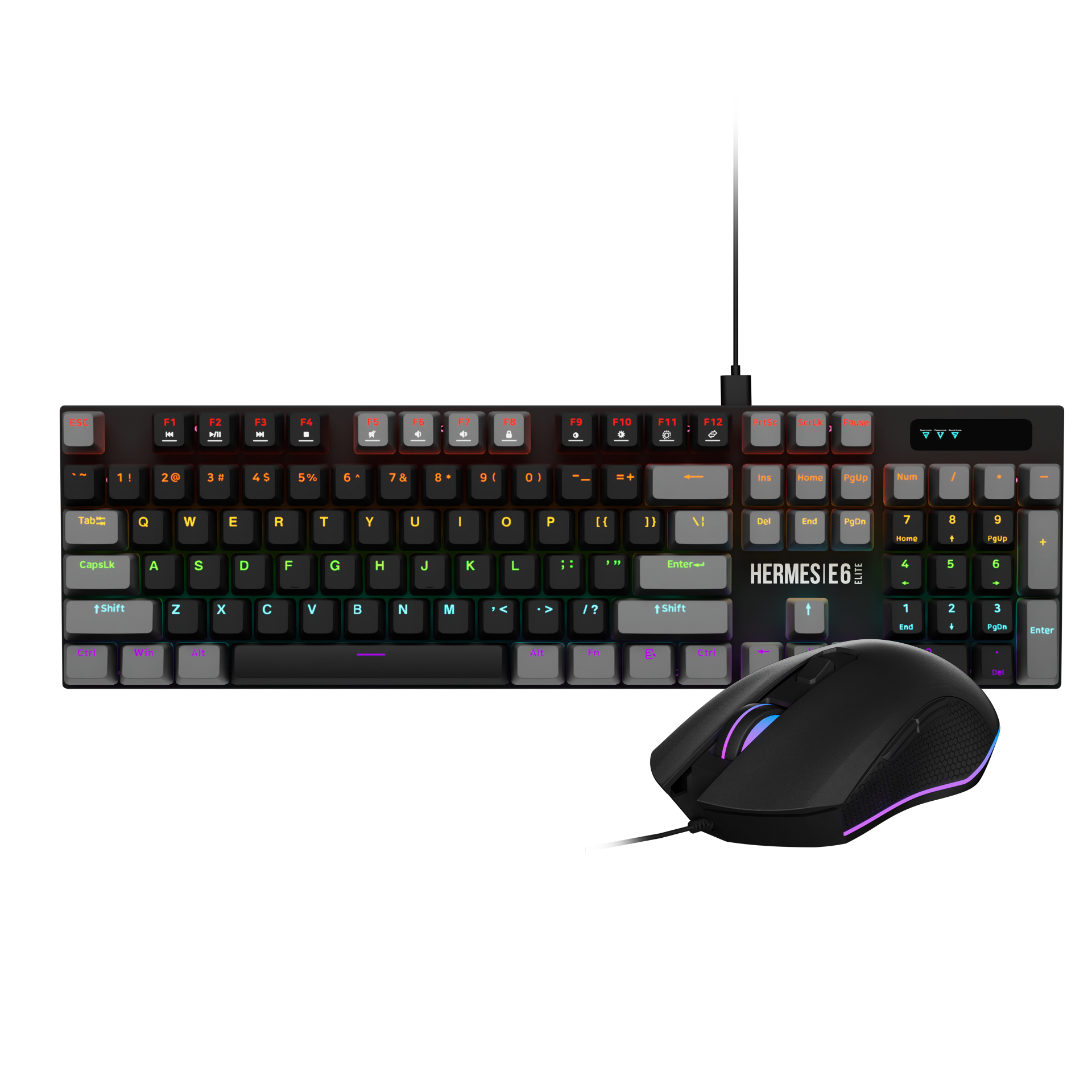 GAMDIAS HERMES E6 Elite 2-in-1 Full size Hot-Swap Mechanical Keyboard and Mouse Combo
