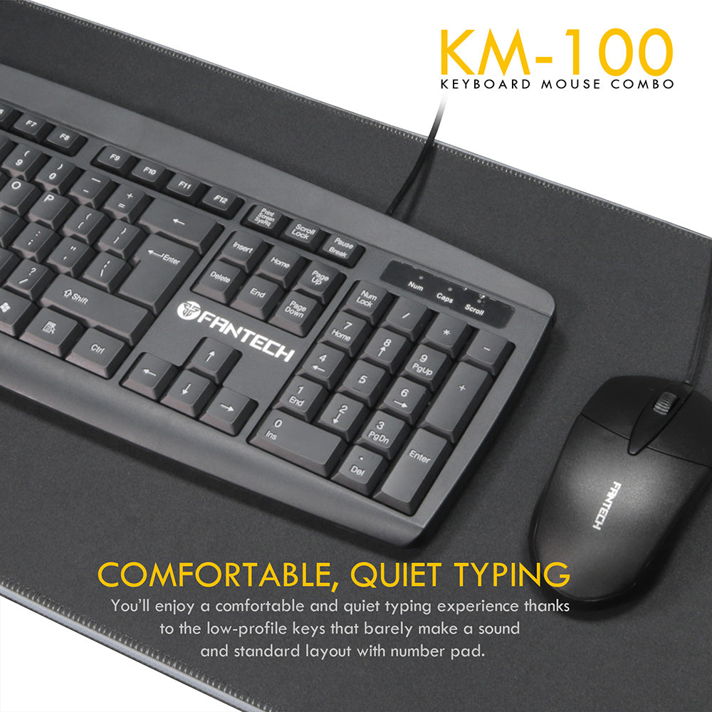 Fantech Office Wired Computer Keyboard + Mouse Combo (KM-100)