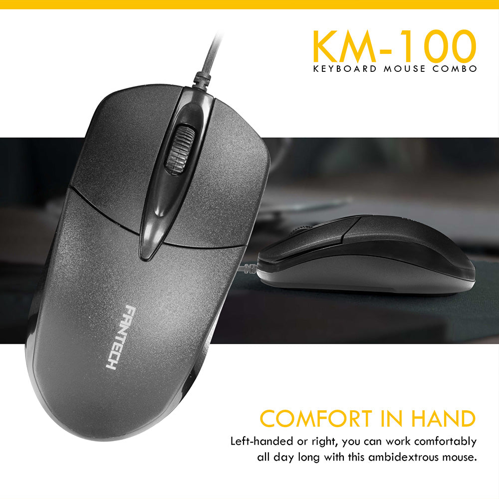 Fantech Office Wired Computer Keyboard + Mouse Combo (KM-100)
