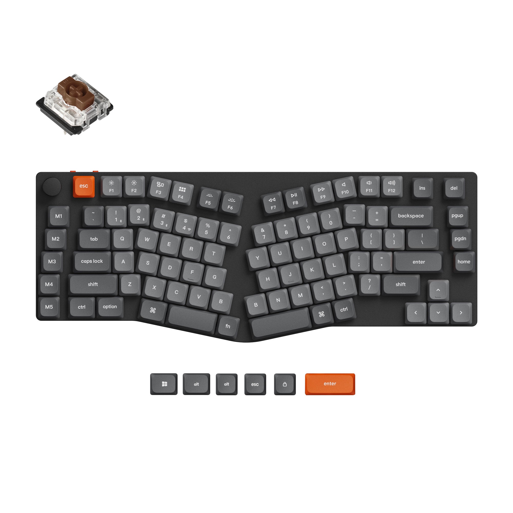 Keychron K15 Max ultra slim wireless custom mechanical keyboard Gateron Brown