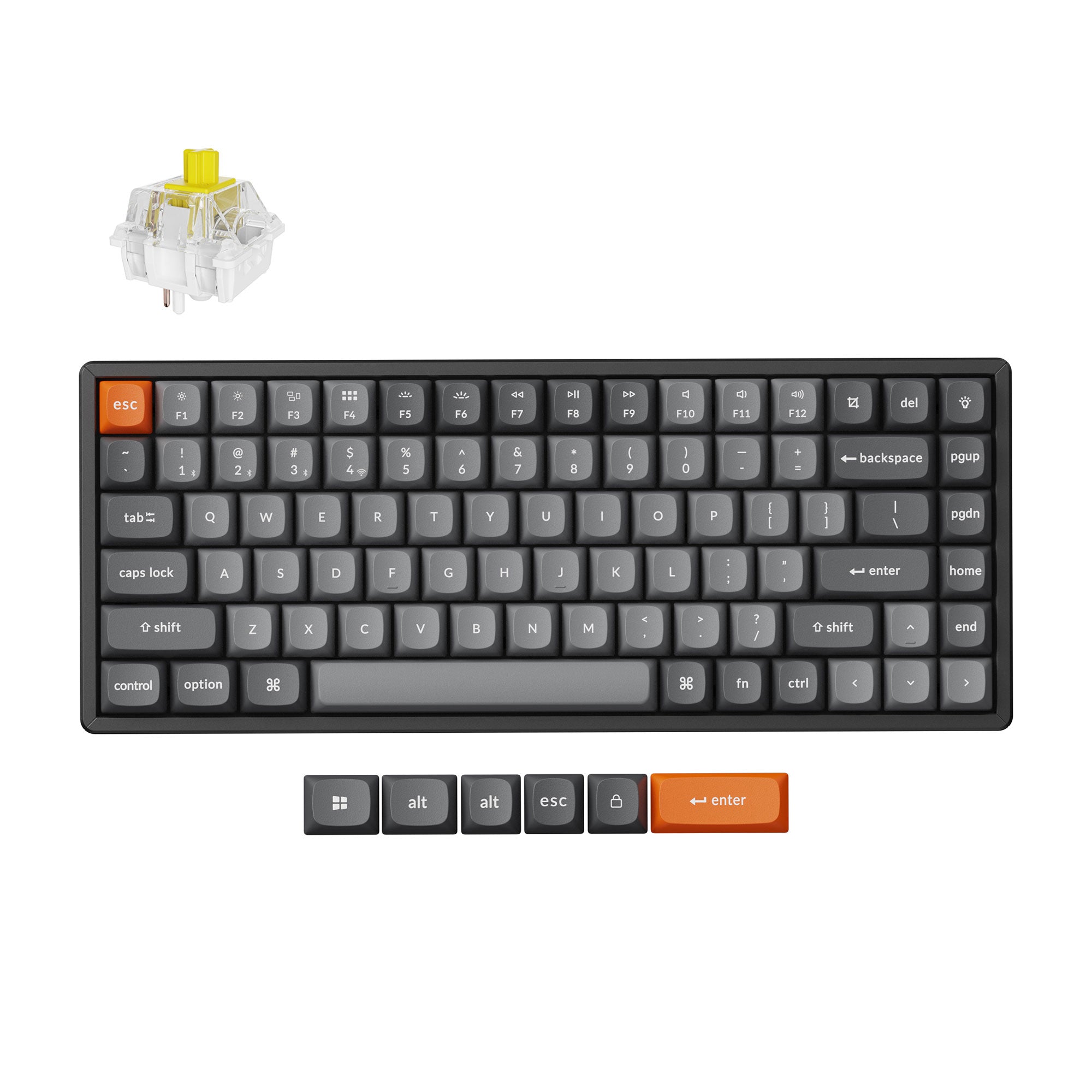 Keychron K2 Max QMK Wireless Custom Mechanical Keyboard RGB Backlight Aluminum Frame 75% Layout Fully Assembled for Mac Windows Linux Hot Swappable Keychron Super Banana