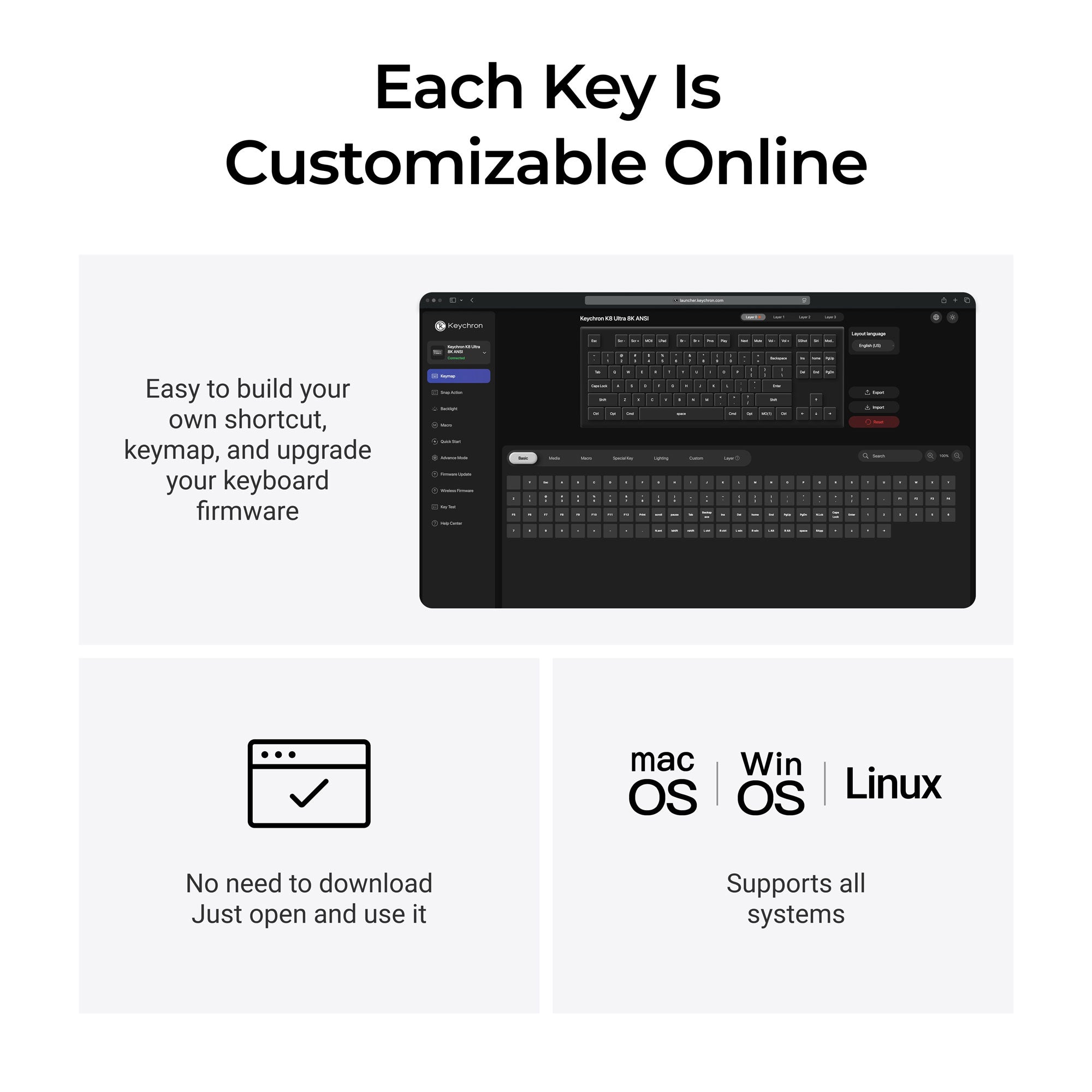 Keychron K8 Ultra 8K Wireless Custom Mechanical Keyboard
