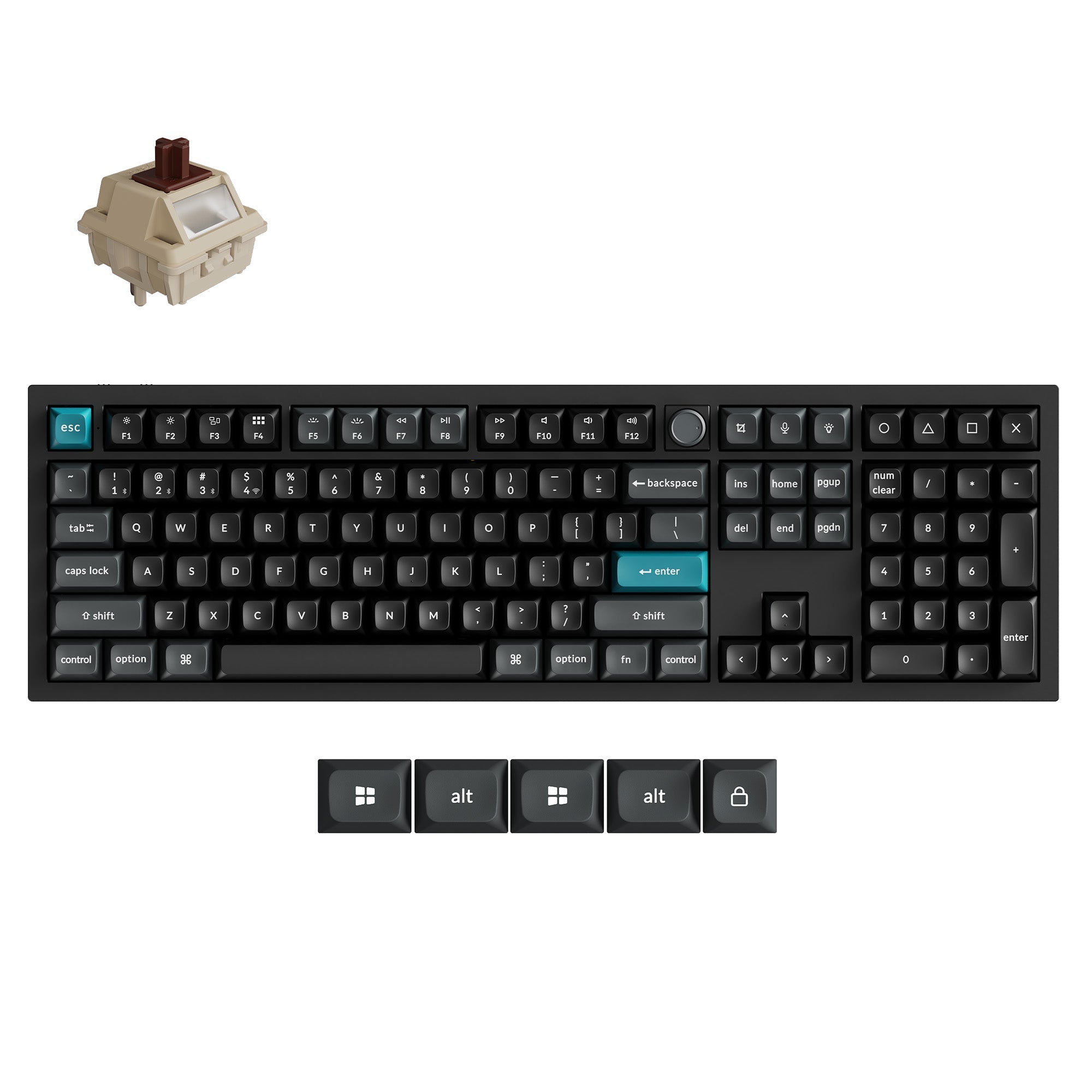Keychron-Q6-Ultra-8K-Wireless-Custom-Mechanical-Keyboard-Black-Keychron-Silk-POM-Switch-Brown