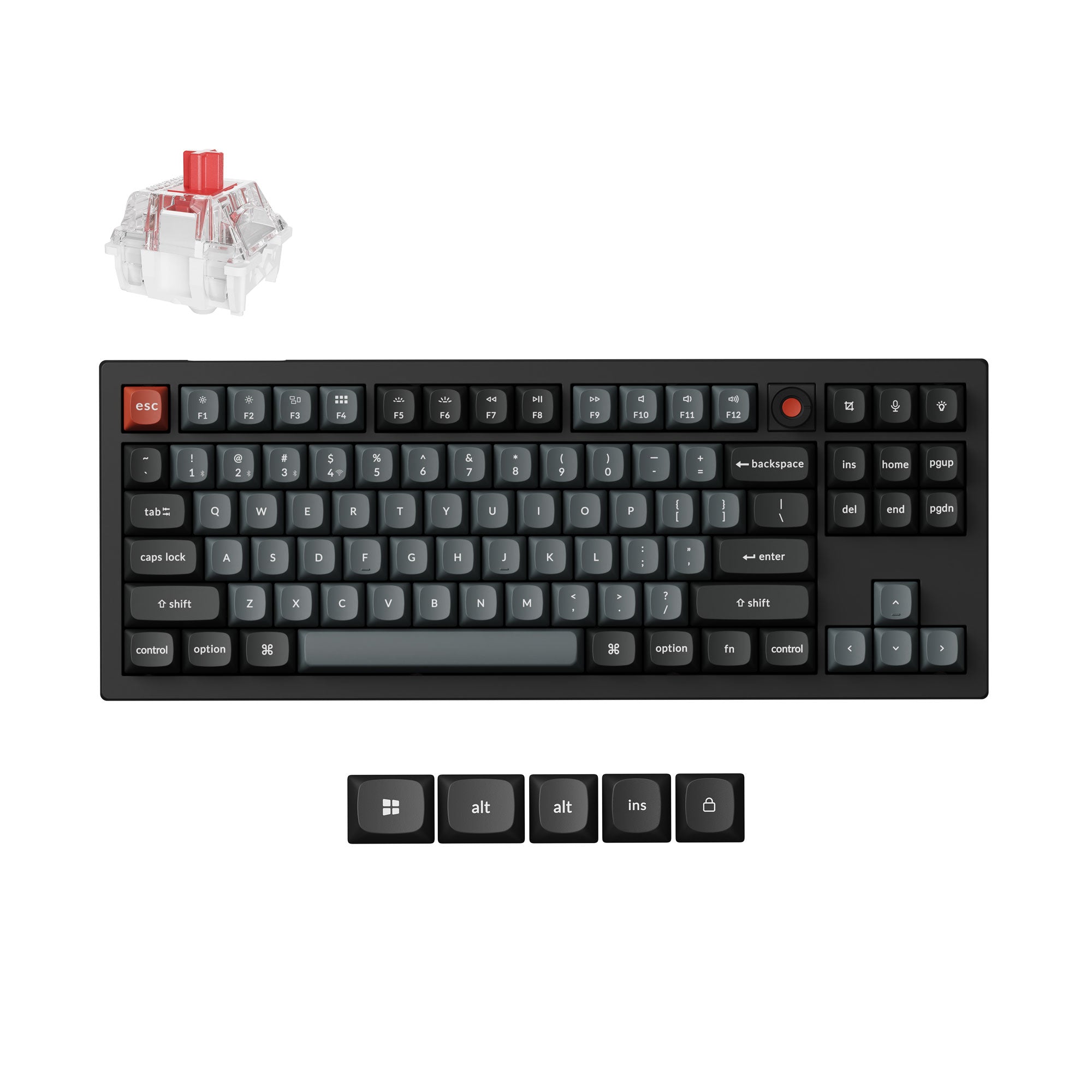 Keychron V3 8K Wired Hot-swappable RGB Backlight Red Switch - Black