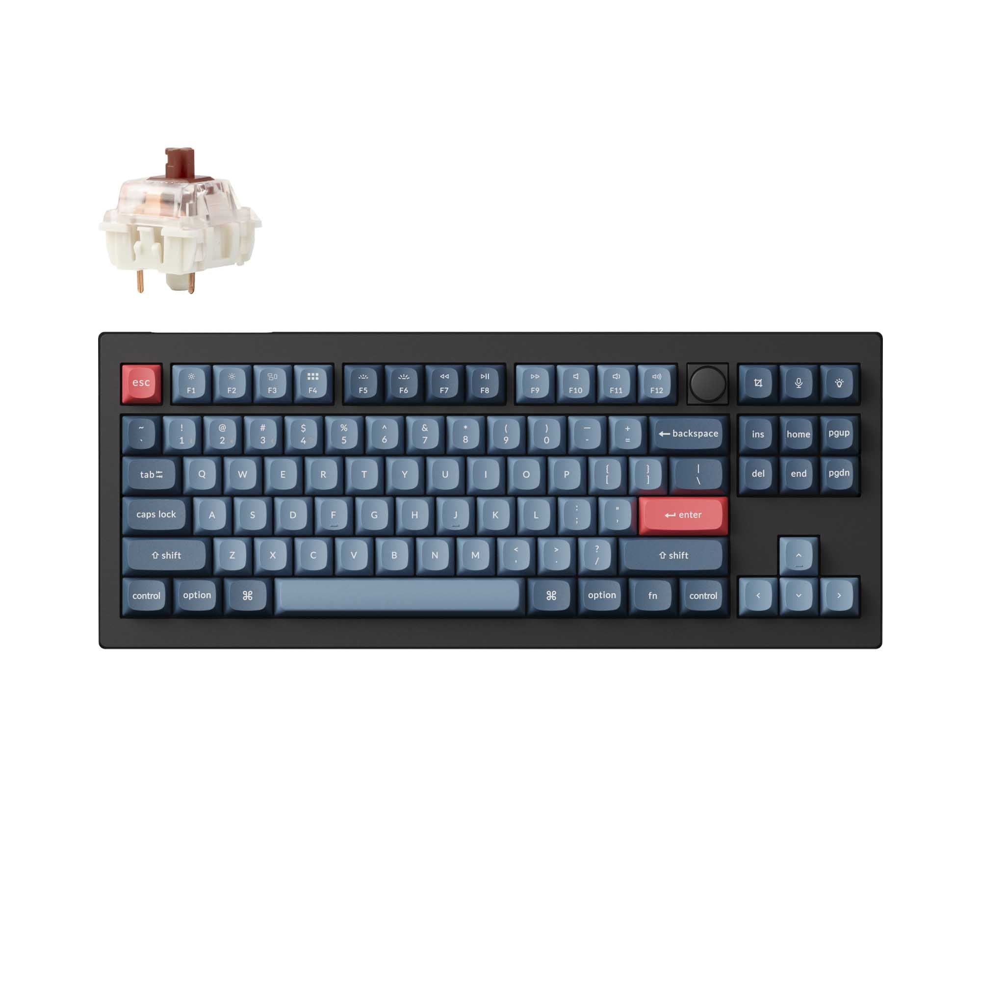 Keychron V3 Max QMK/VIA Wireless Custom Mechanical Keyboard 80% Layout Fully Assembled Knob for Mac Windows Linux Gateron Jupiter Brown