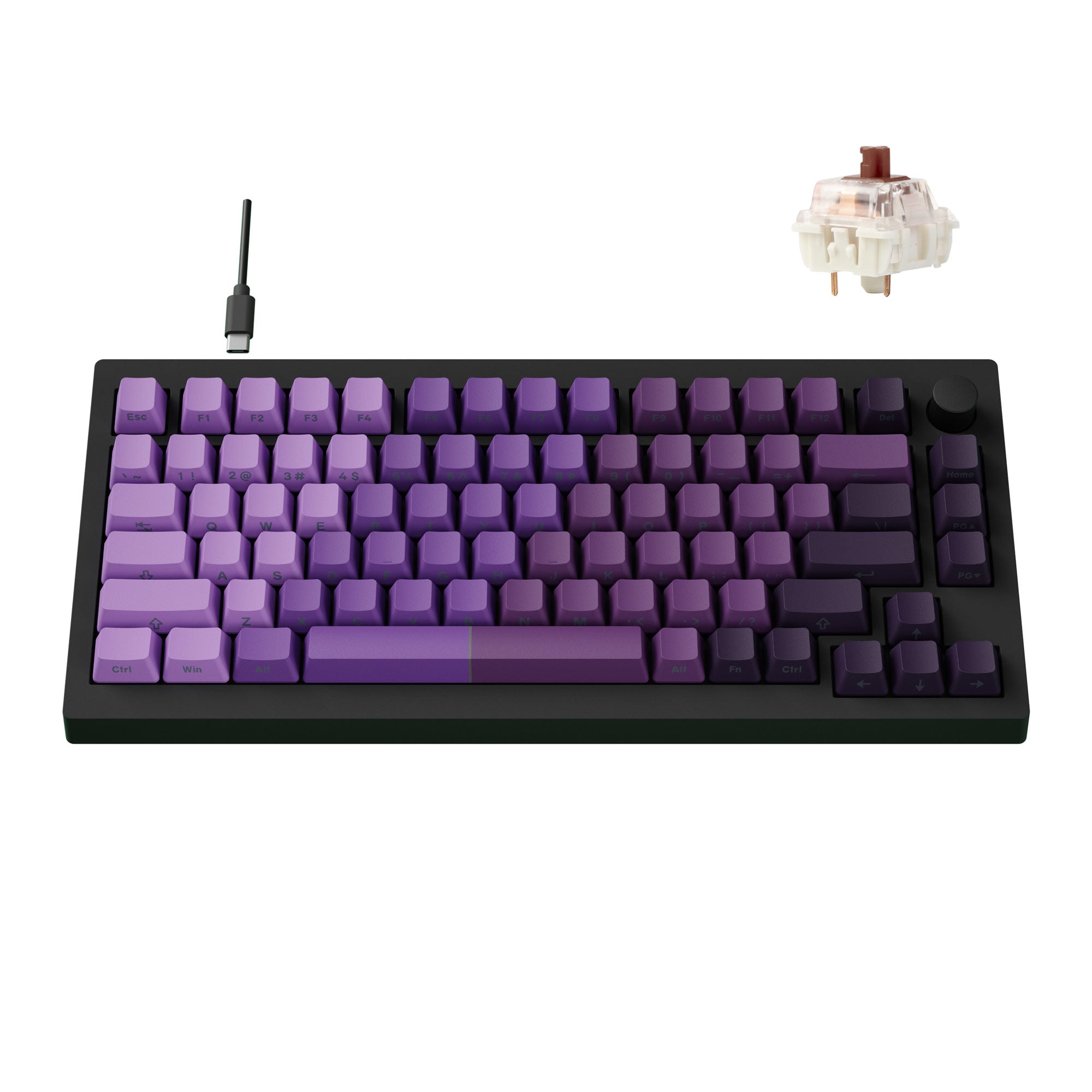 Lemokey X4 Red Backlit 75% layout Mechanical Keyboard with Shine thorugh Keycaps