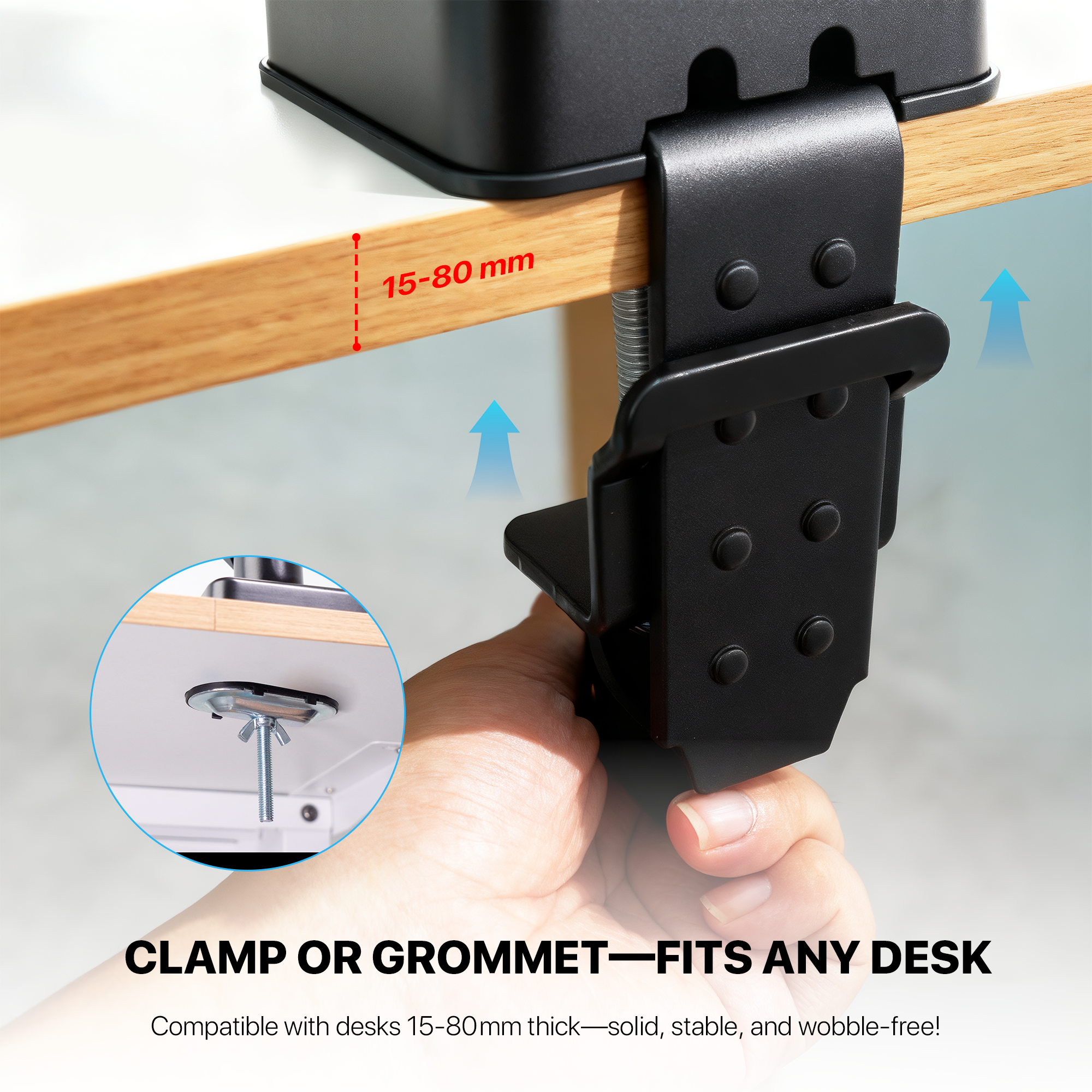 WorkStation MBS1 Single-Arm Monitor Bracket 90 Degree Tilt