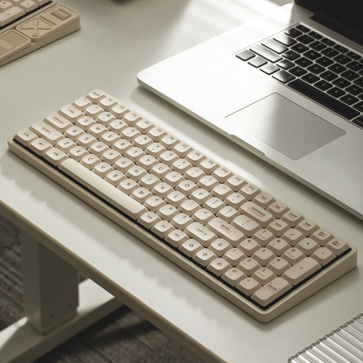 IQUNIX Magi96 Low Profile Aluminum Wireless Mechanical Keyboard - Gold Red Switch (Ochre White)
