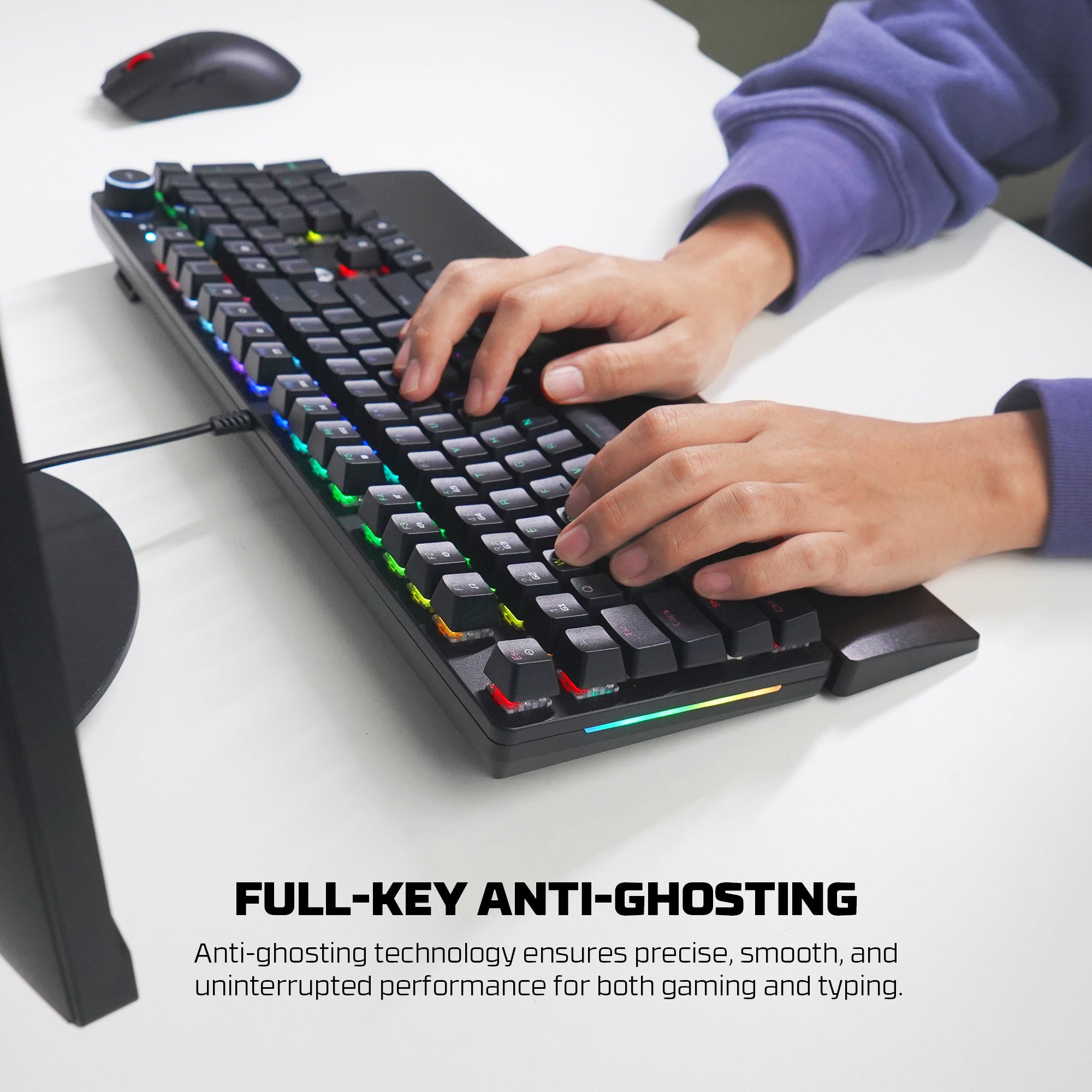 Fantech MAXPOWER II Wired Hot-Swap RGB Backlight Mechanical Keyboard with Wrist Rest