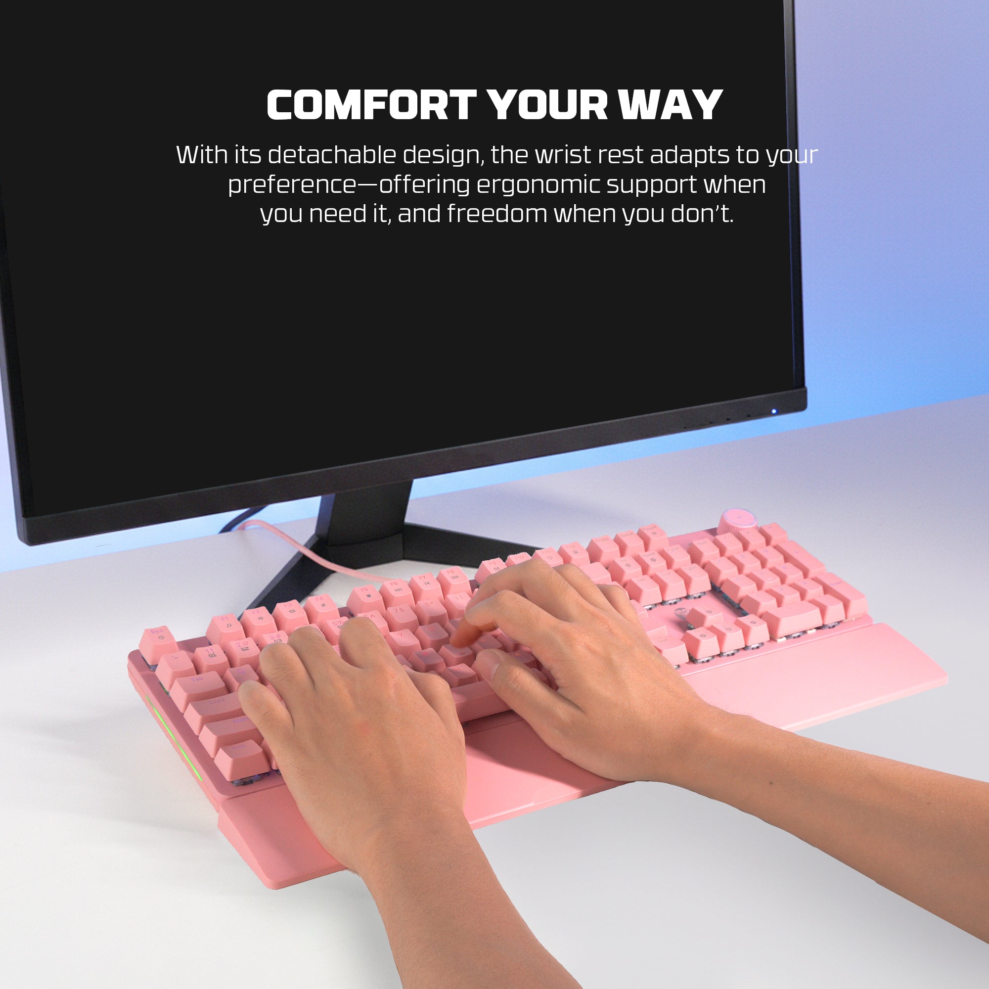 Fantech MAXPOWER II Wired Hot-Swap RGB Backlight Mechanical Keyboard with Wrist Rest