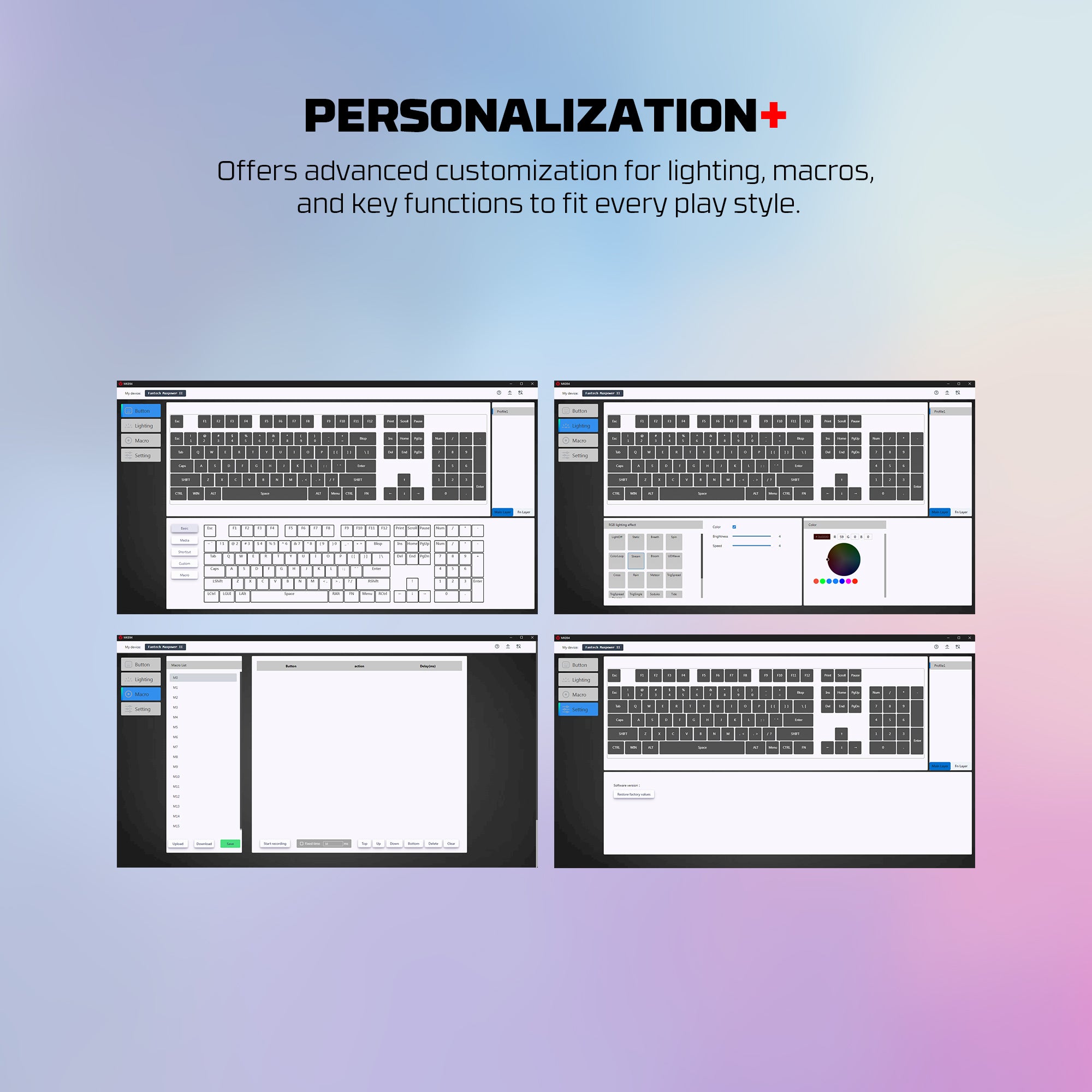 Fantech MAXPOWER II Wired Hot-Swap RGB Backlight Mechanical Keyboard with Wrist Rest