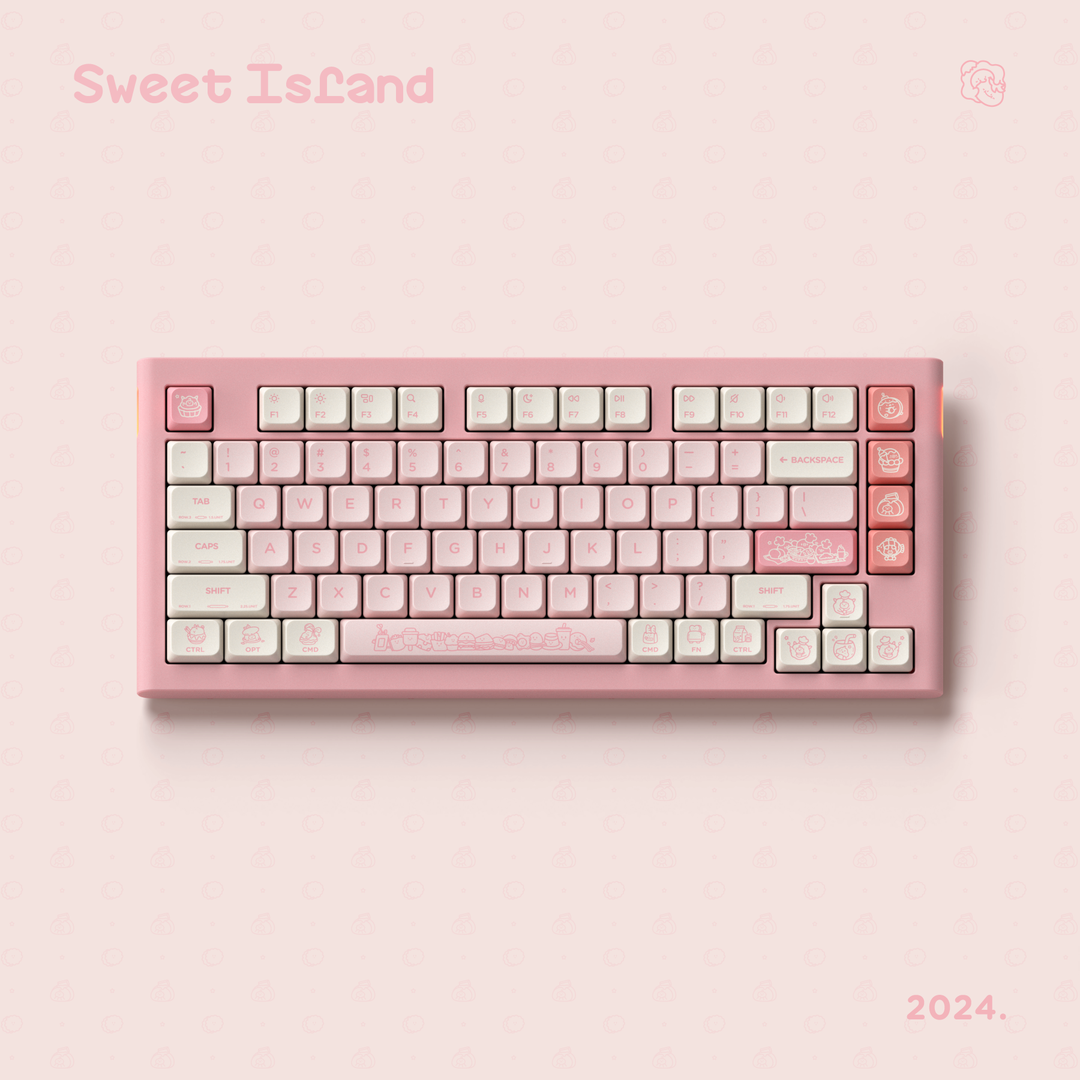 NuPhy Low-Profile Sweet Island nSA Dye-sub PBT Keycaps - 159 keys