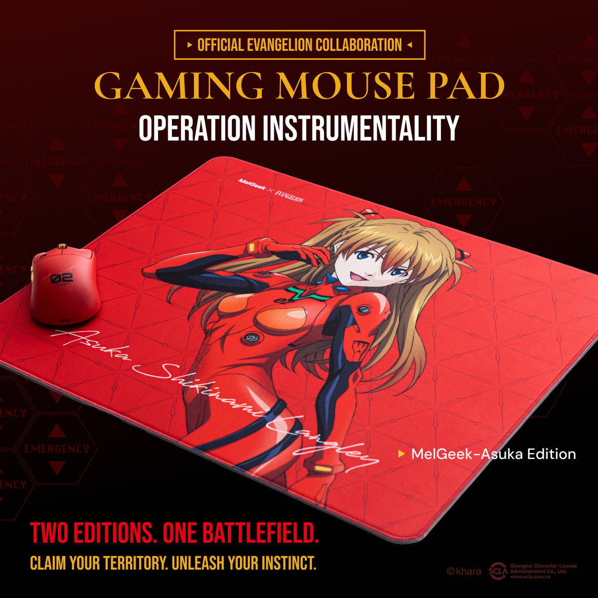 MelGeek 490x420x4mm Gaming Mouse Pad - EVA-02 Asuka Langley Limited Edition
