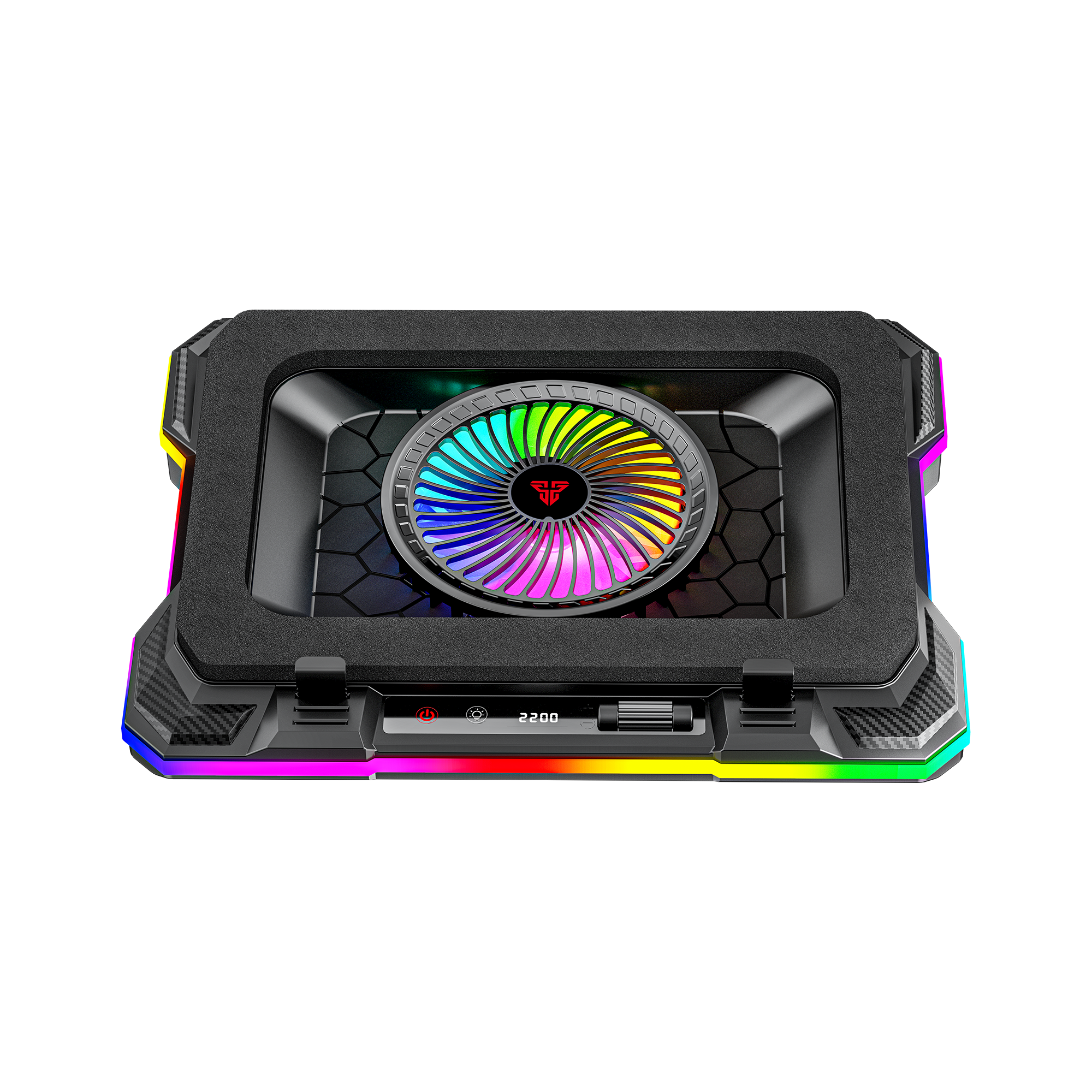 Fantech NC22 RGB Notebook Cooler with Dual USB-A power port and Phone Holder