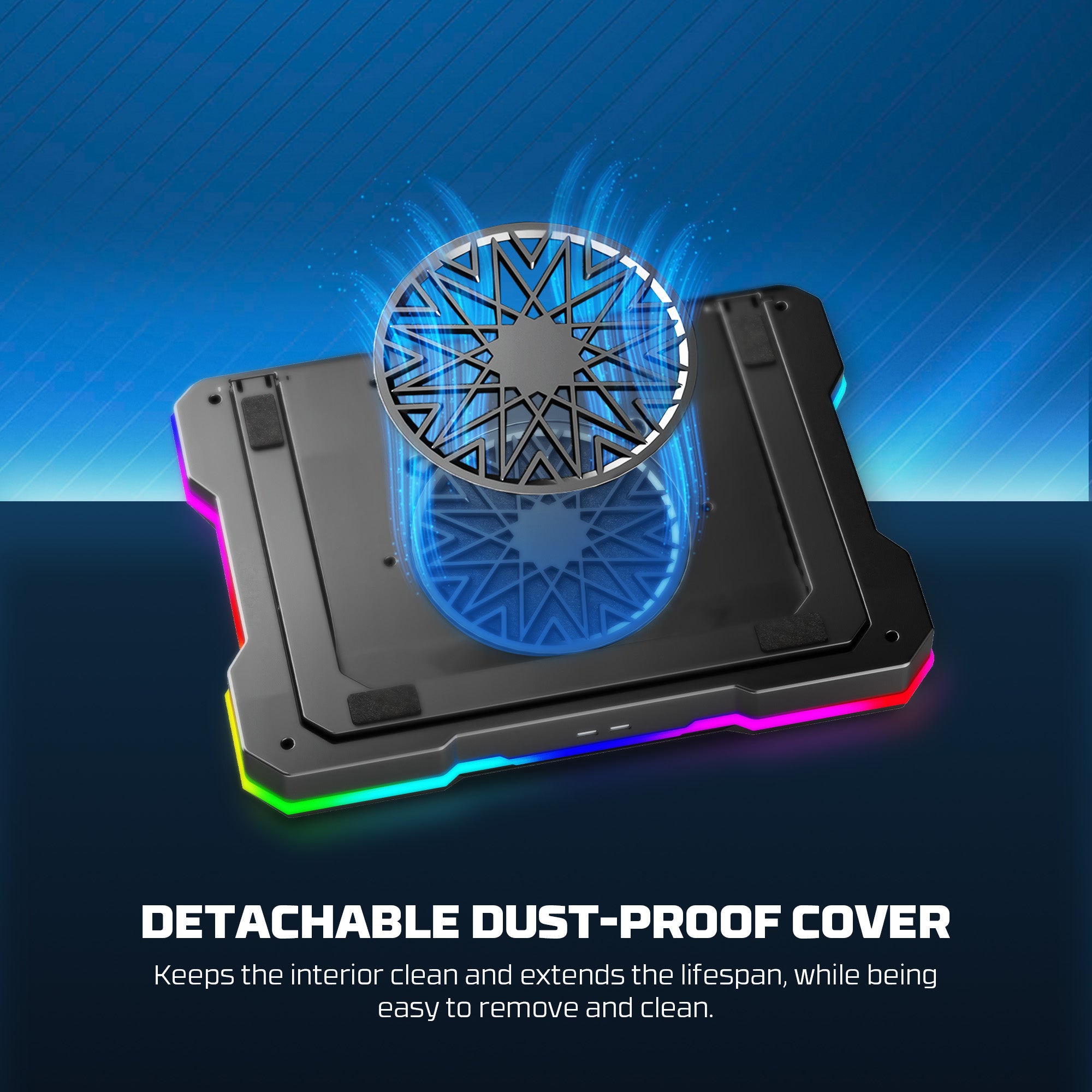 Fantech NC22 RGB Notebook Cooler with Dual USB-A power port and Phone Holder